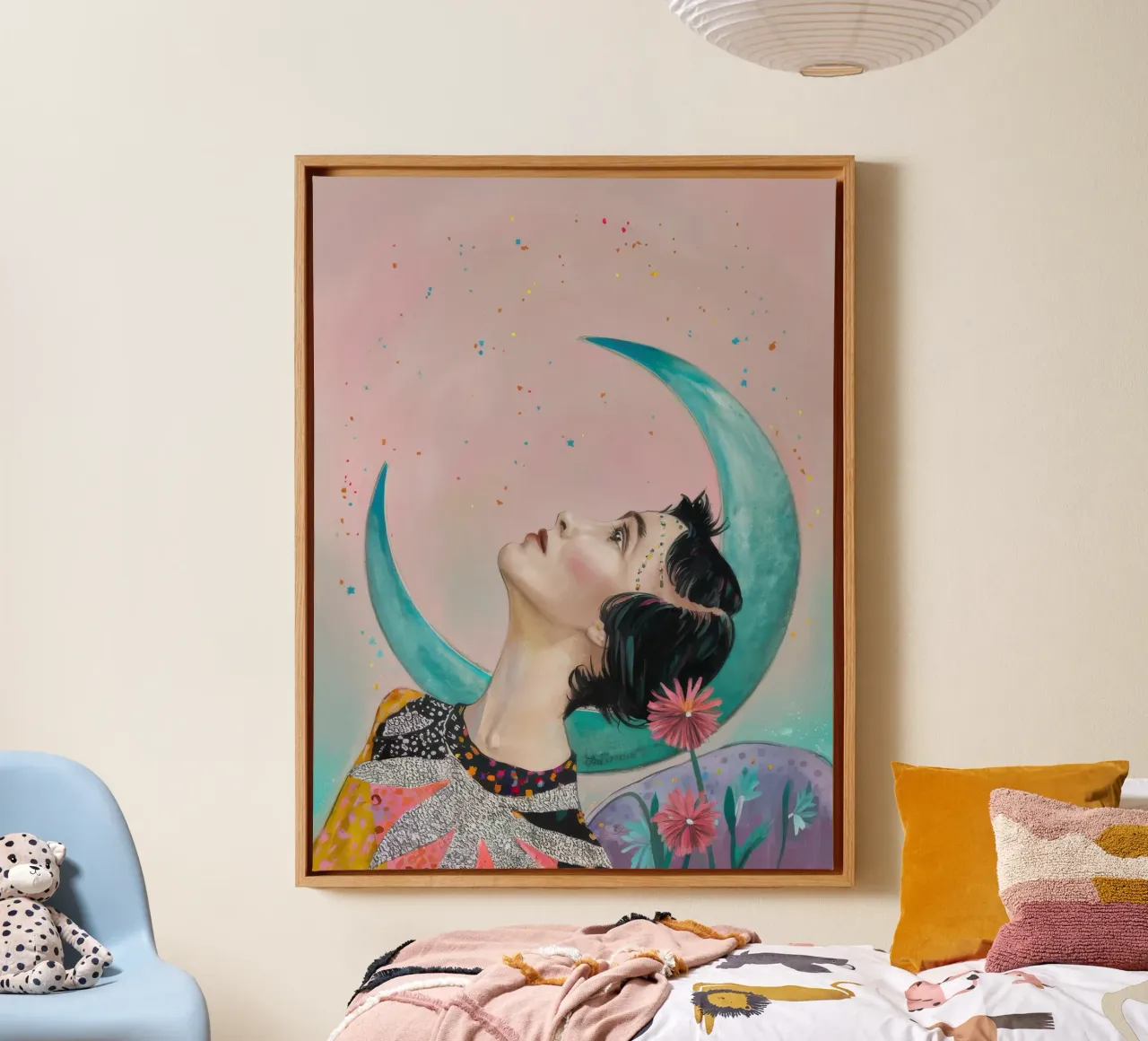 Maanlicht Overdenking canvas met Baklijst van Vivid Reverie