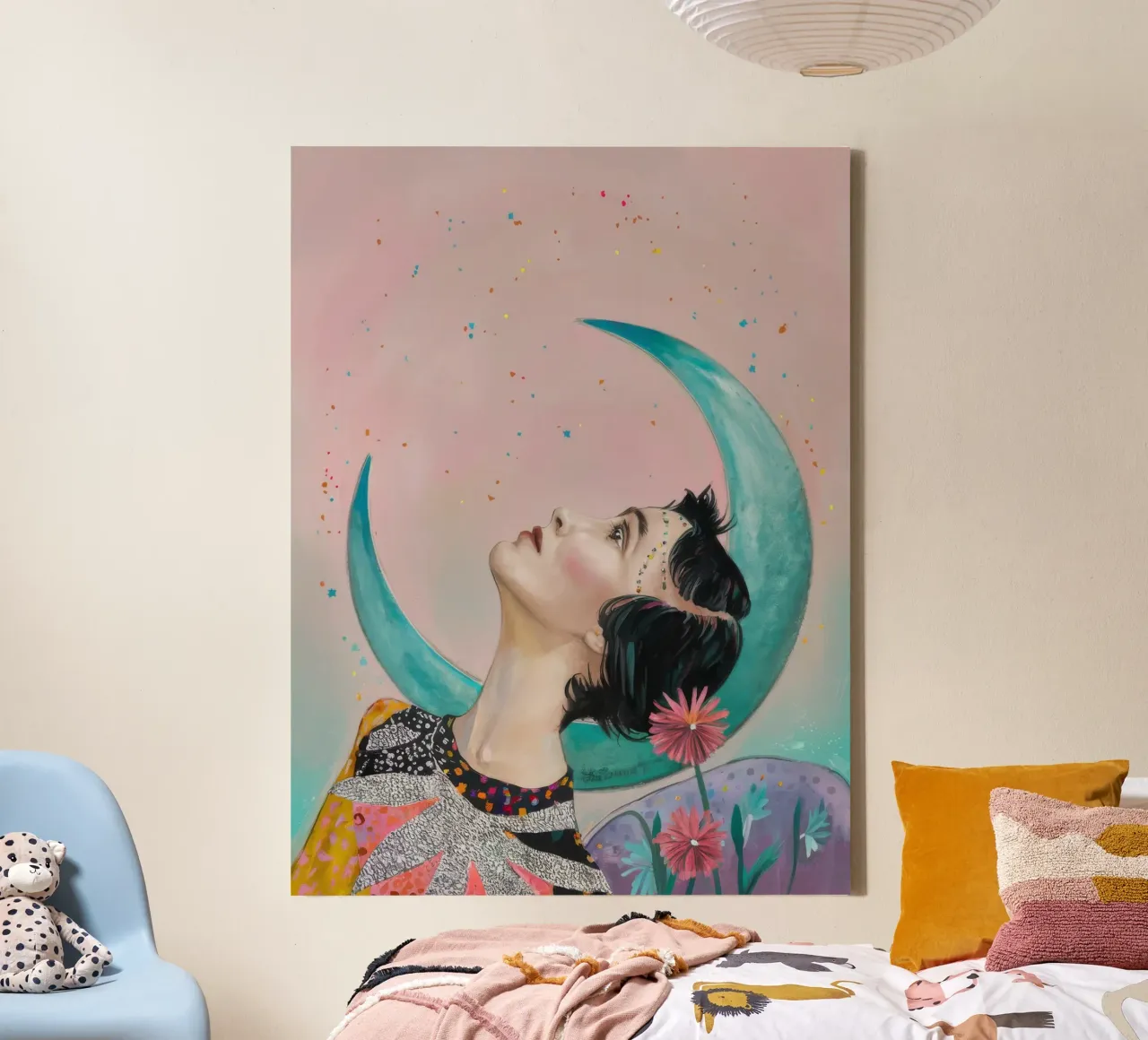 Maanlicht Overdenking canvas met Baklijst van Vivid Reverie