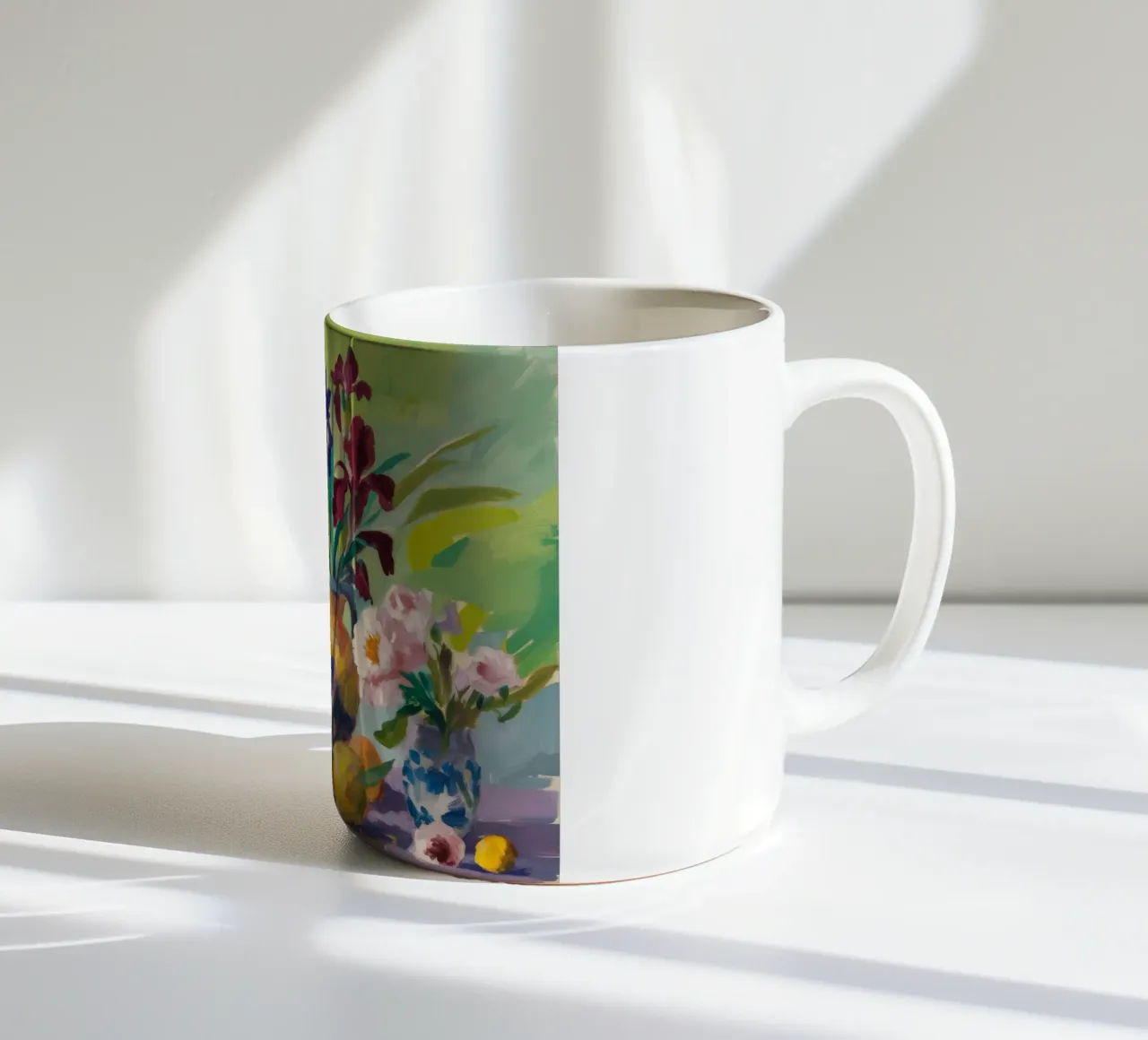 Medley di fiori cremisi tazza in ceramica da Radiance Landscape