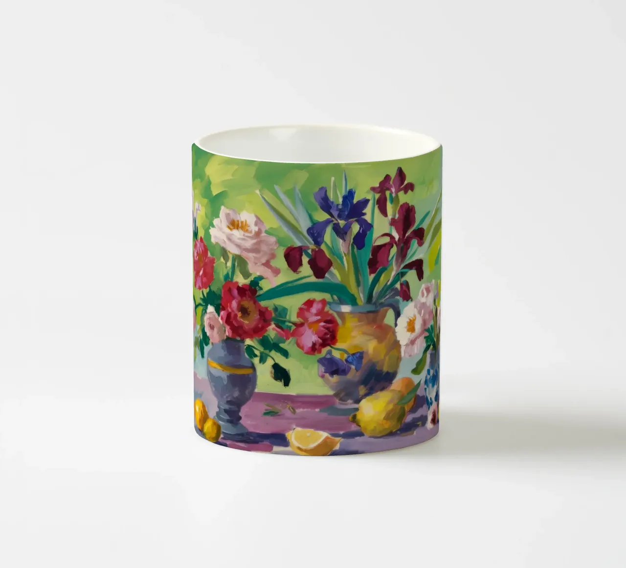 Medley di fiori cremisi tazza in ceramica da Radiance Landscape