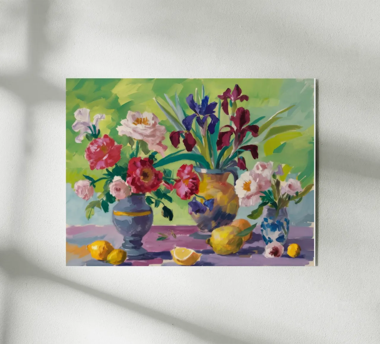 Medley di fiori cremisi plexiglass da Radiance Landscape