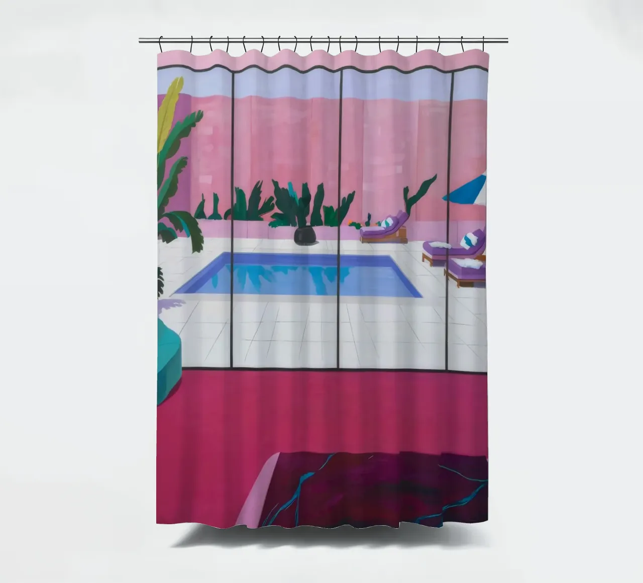 Azure Poolside Glückseligkeit Duschvorhang von Opal Strokes