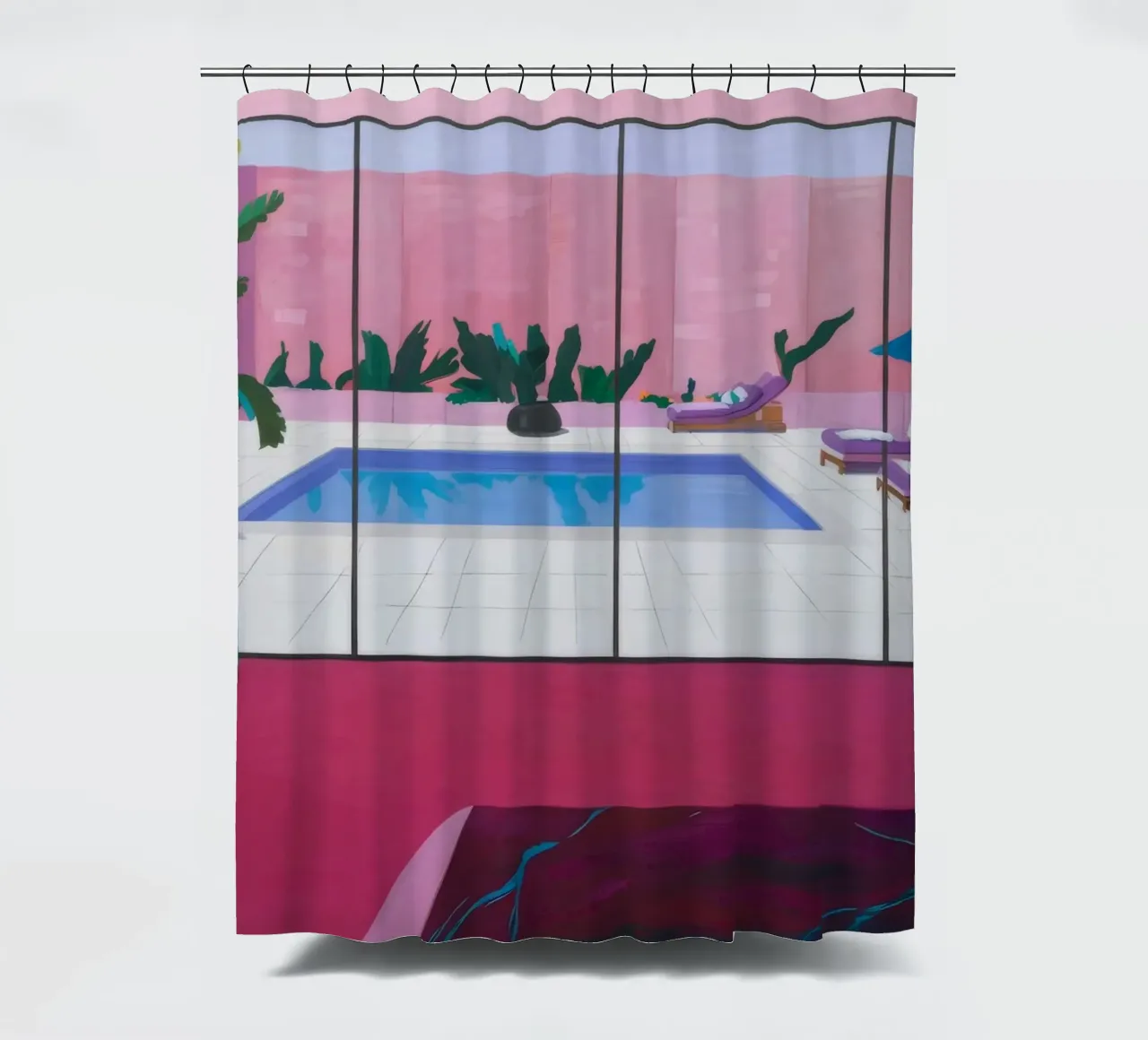 Azure Poolside Glückseligkeit Duschvorhang von Opal Strokes