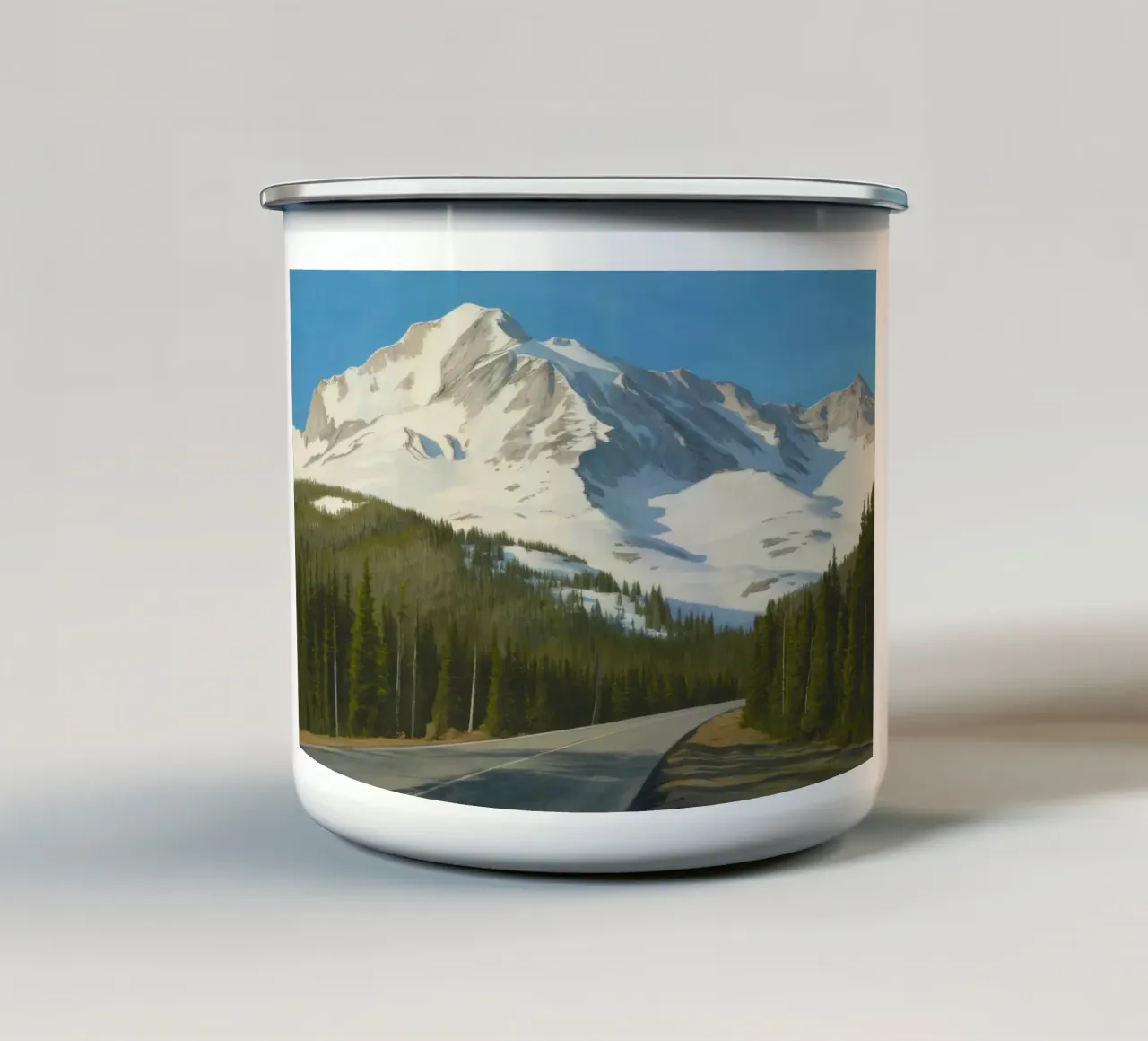Maestoso picco innevato tazza in smalto da Silk Palette