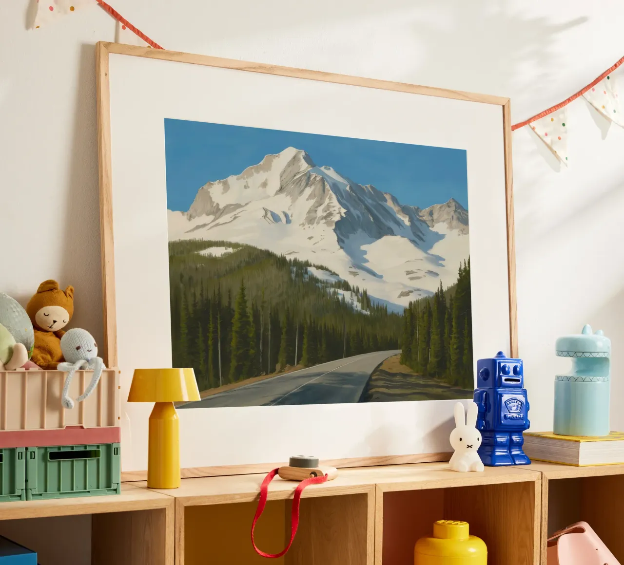 Maestoso picco innevato poster con telaio in plastica da Silk Palette