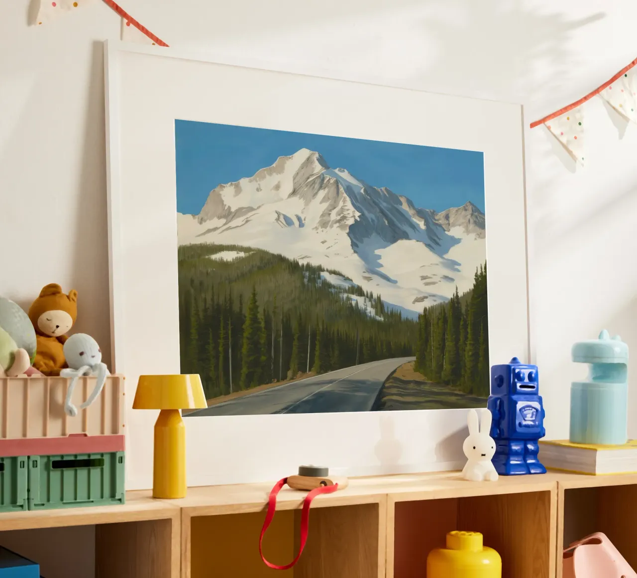 Maestoso picco innevato poster con telaio in plastica da Silk Palette