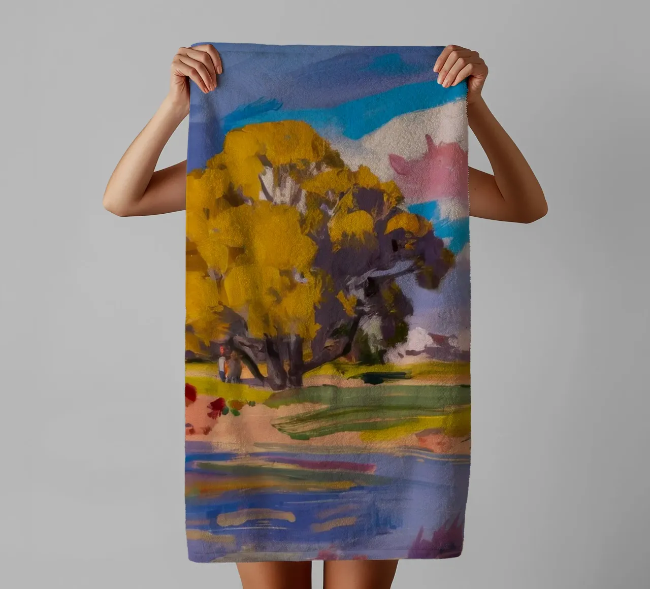 Golden River Glow towel by Celestial Harmony