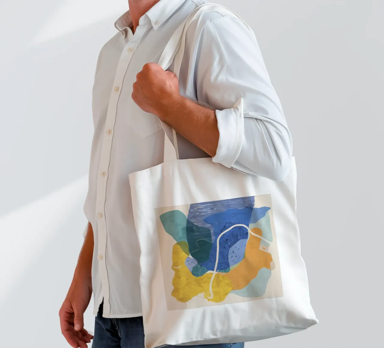 Gioco di forme illuminato dal sole borsa in juta da Vivid Reverie