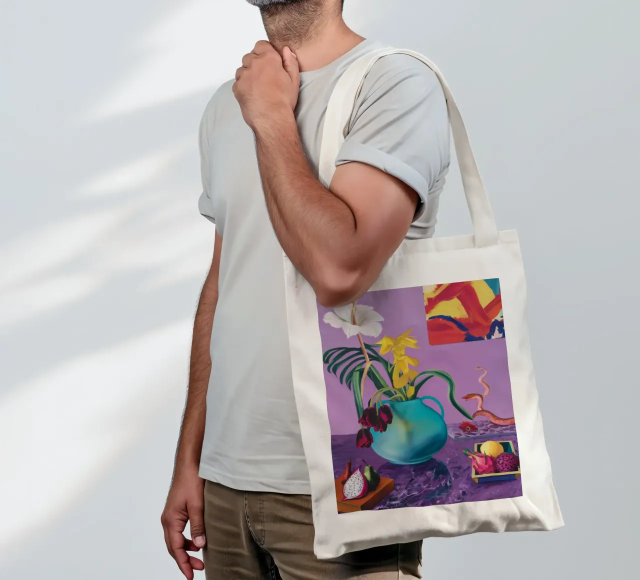 Tempo di fioritura del serpente borsa in juta da Opal Strokes