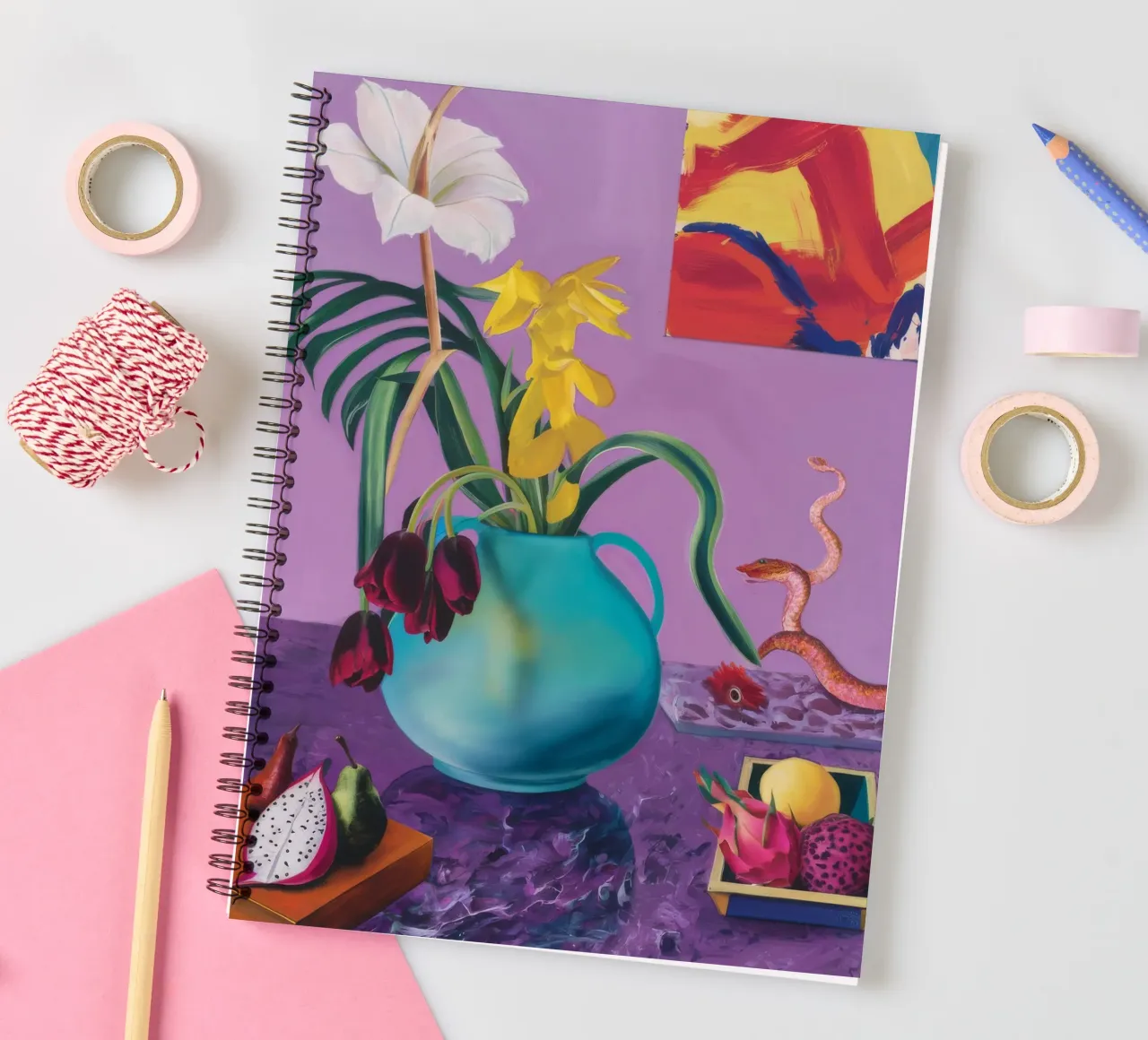 Serpent Bloom Time spiral notebook by Opal Strokes
