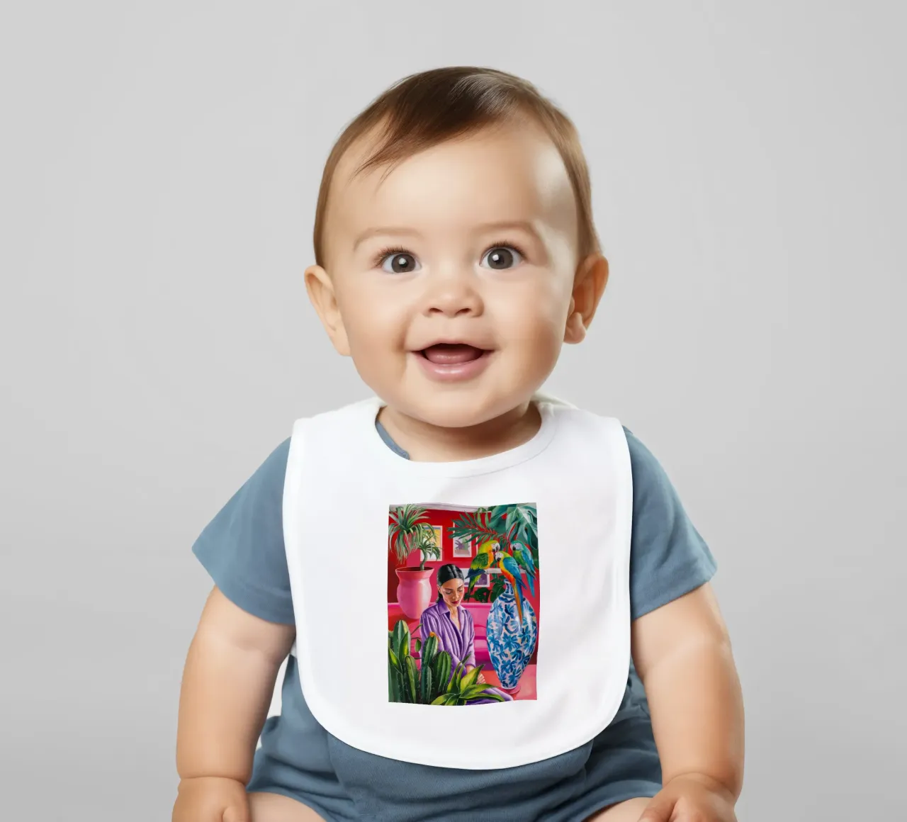 Crimson Tropics Dream baby bib by Infinite Chroma