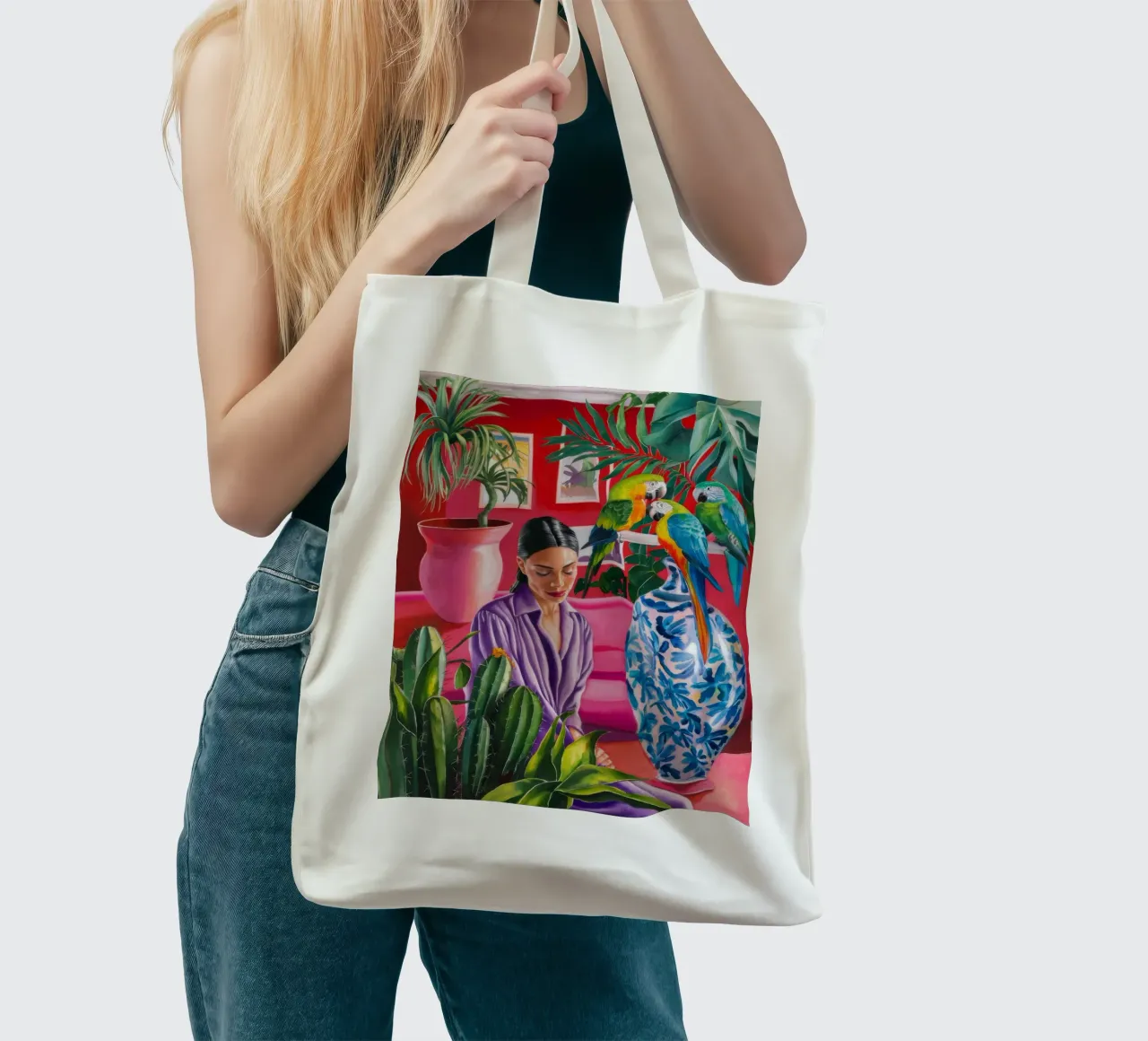 Crimson Tropics Dream tote bag by Infinite Chroma