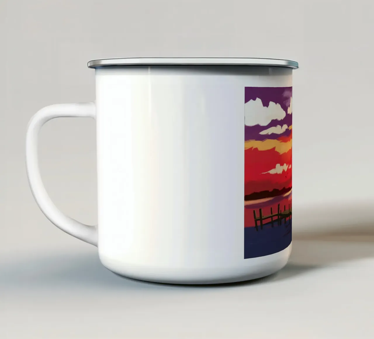 Darsena del tramonto cremisi tazza in smalto da Silk Palette