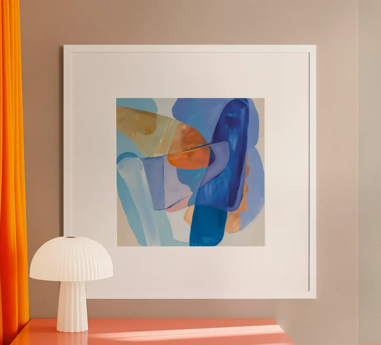 Azure Ember Flow poster con telaio in legno da Vivid Reverie