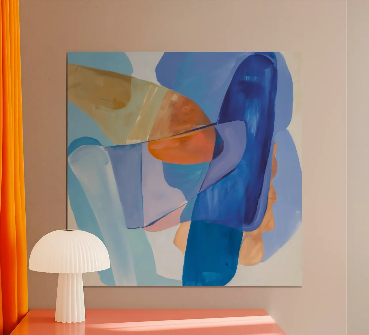 Azure Ember Flow poster con telaio in legno da Vivid Reverie