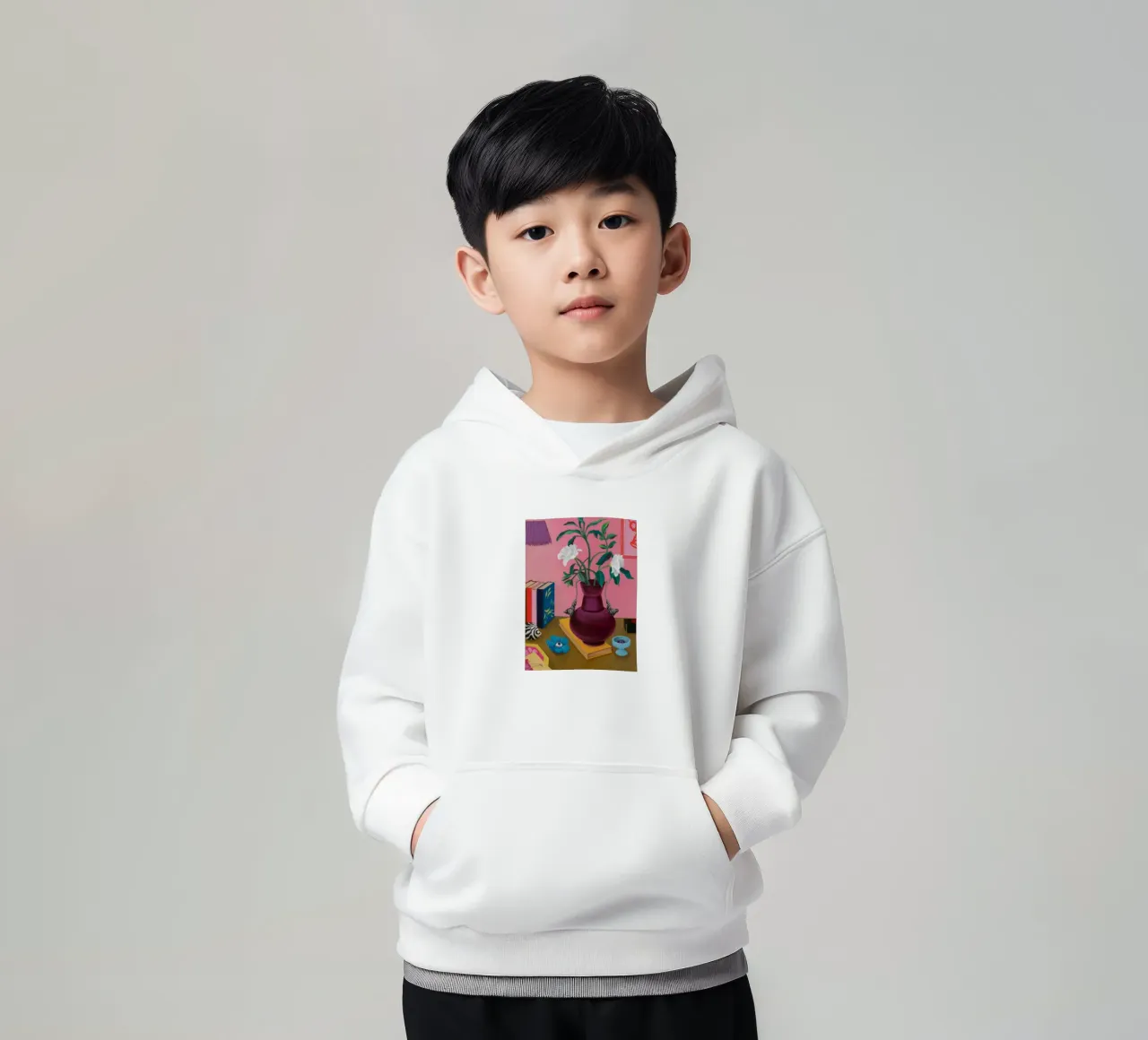 Studio sulla Gardenia cremisi felpa bambino con cappuccio da Opal Strokes