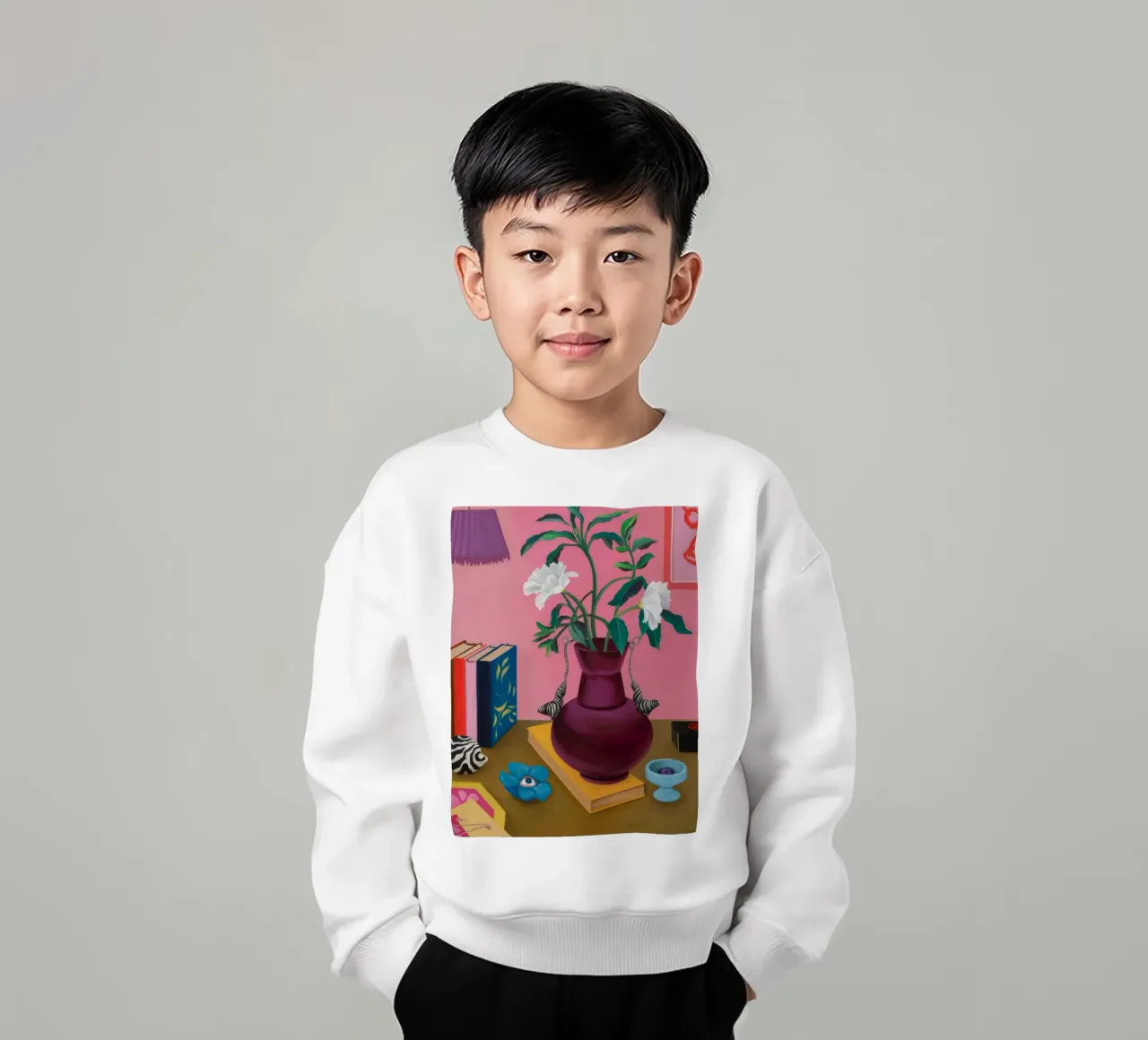 Studio sulla Gardenia cremisi felpa bambino da Opal Strokes