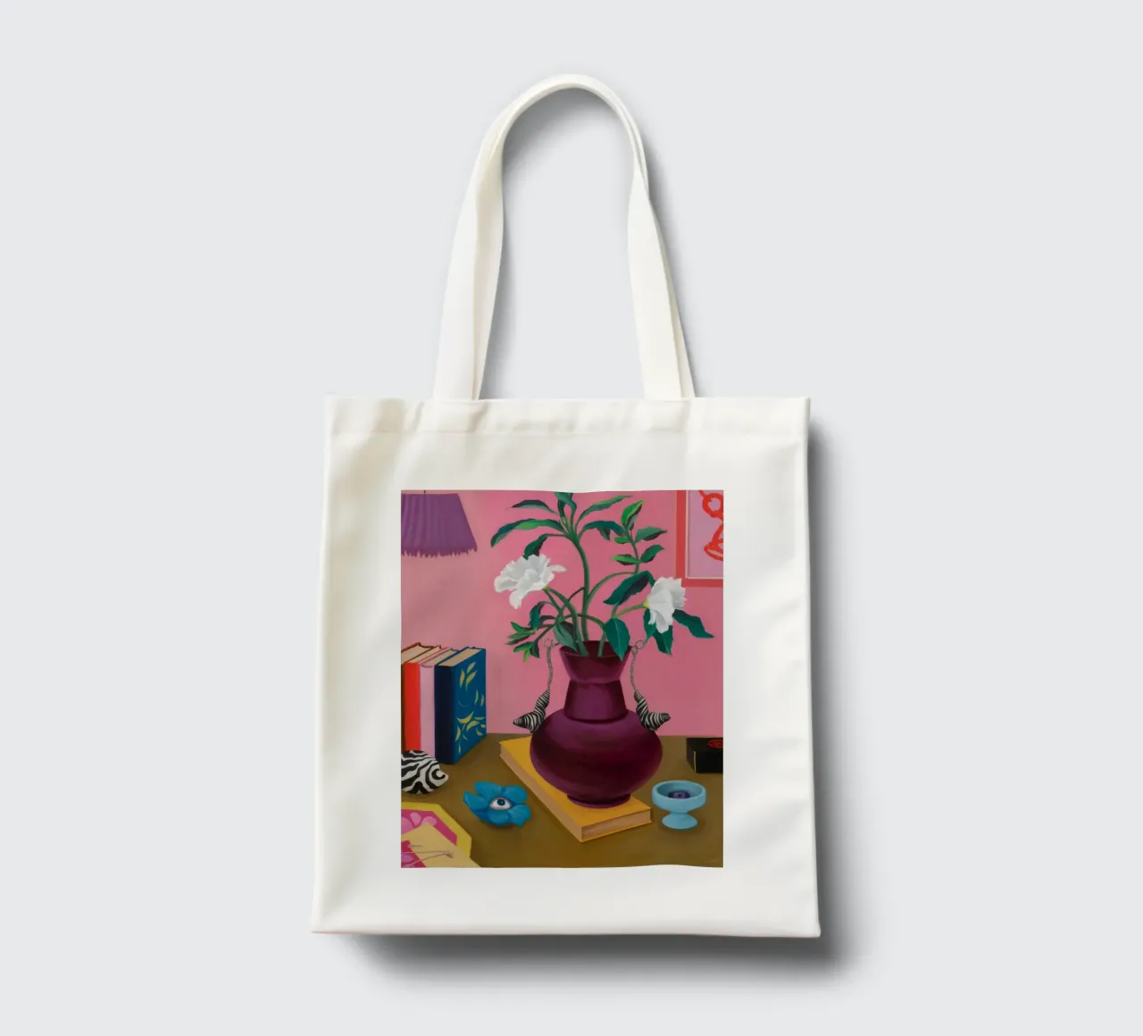 Studio sulla Gardenia cremisi borsa in juta da Opal Strokes