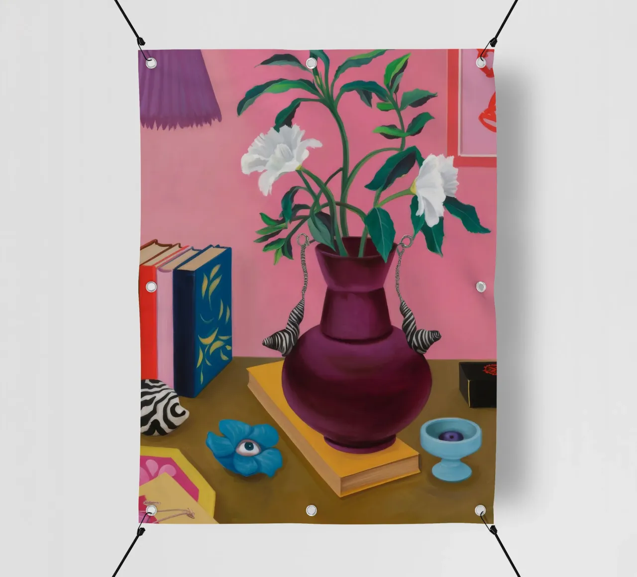 Studio sulla Gardenia cremisi telo in pvc da Opal Strokes