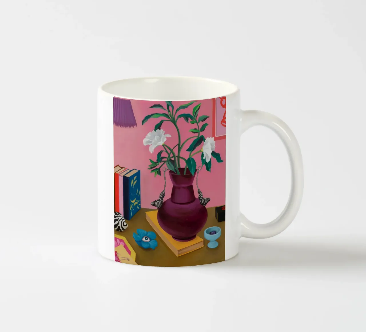 Studio sulla Gardenia cremisi tazza in ceramica da Opal Strokes