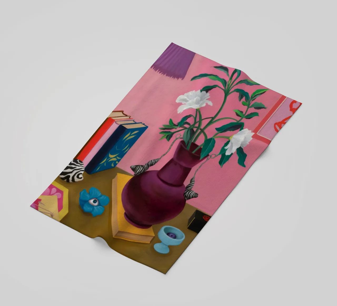 Studio sulla Gardenia cremisi telo mare da Opal Strokes