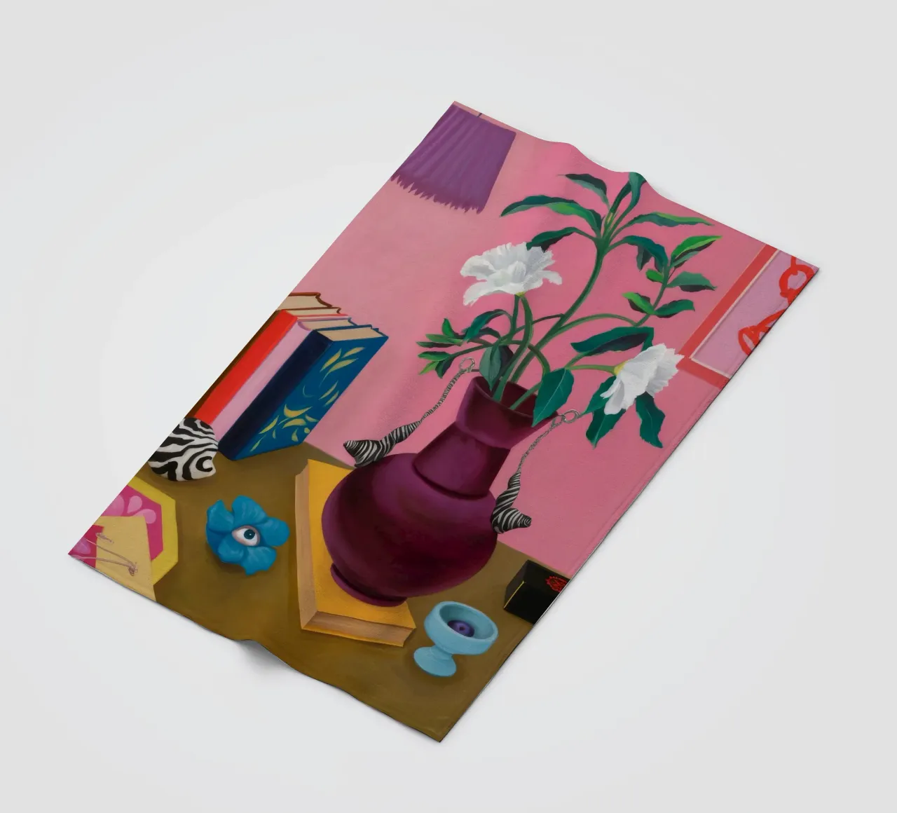 Studio sulla Gardenia cremisi coperta in pile da Opal Strokes