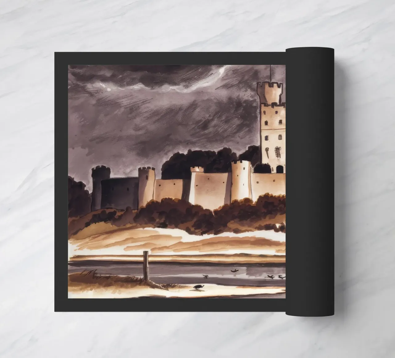 Castle on the Hill doormat by Silk Palette