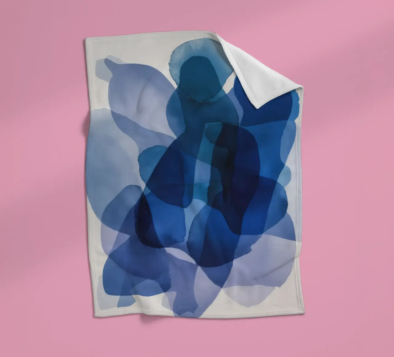 Indigo Depth Veil fleece blanket by Vivid Reverie