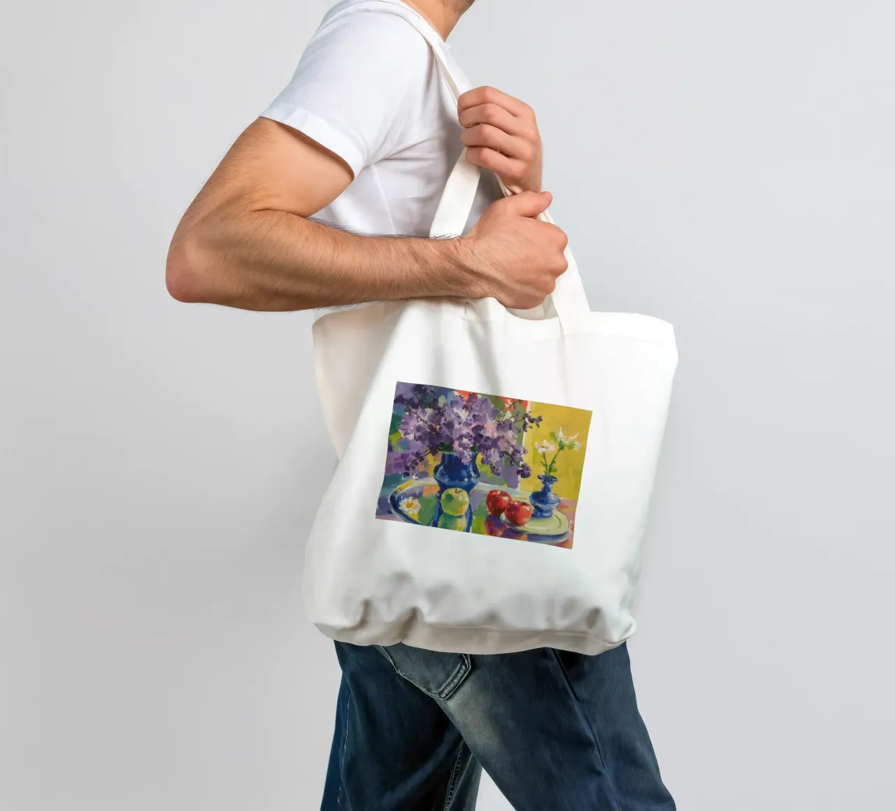 Azure Bloom Zest borsa in juta da Celestial Harmony