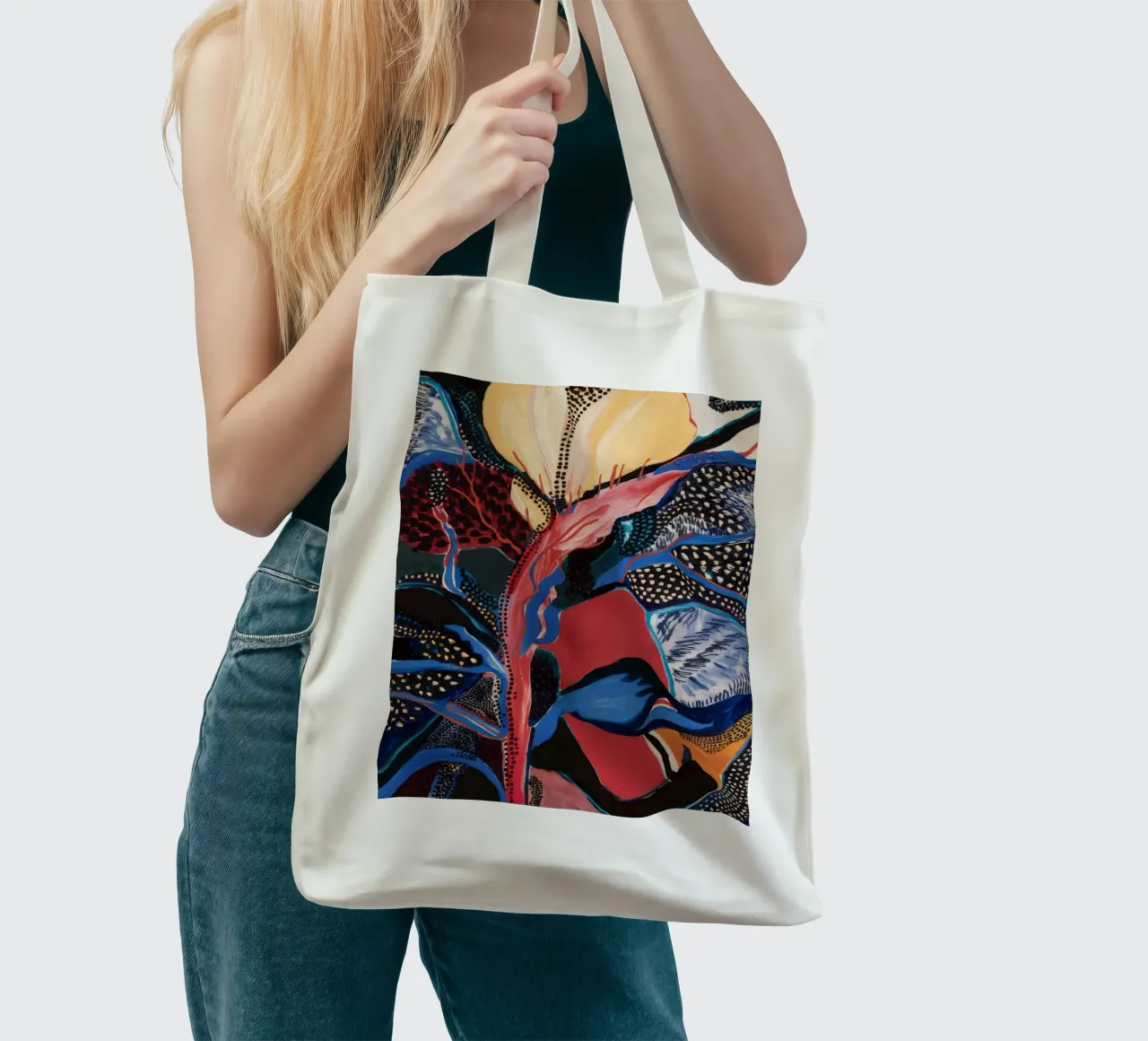 Chromatic Jungle Dot tote bag by Vivid Reverie