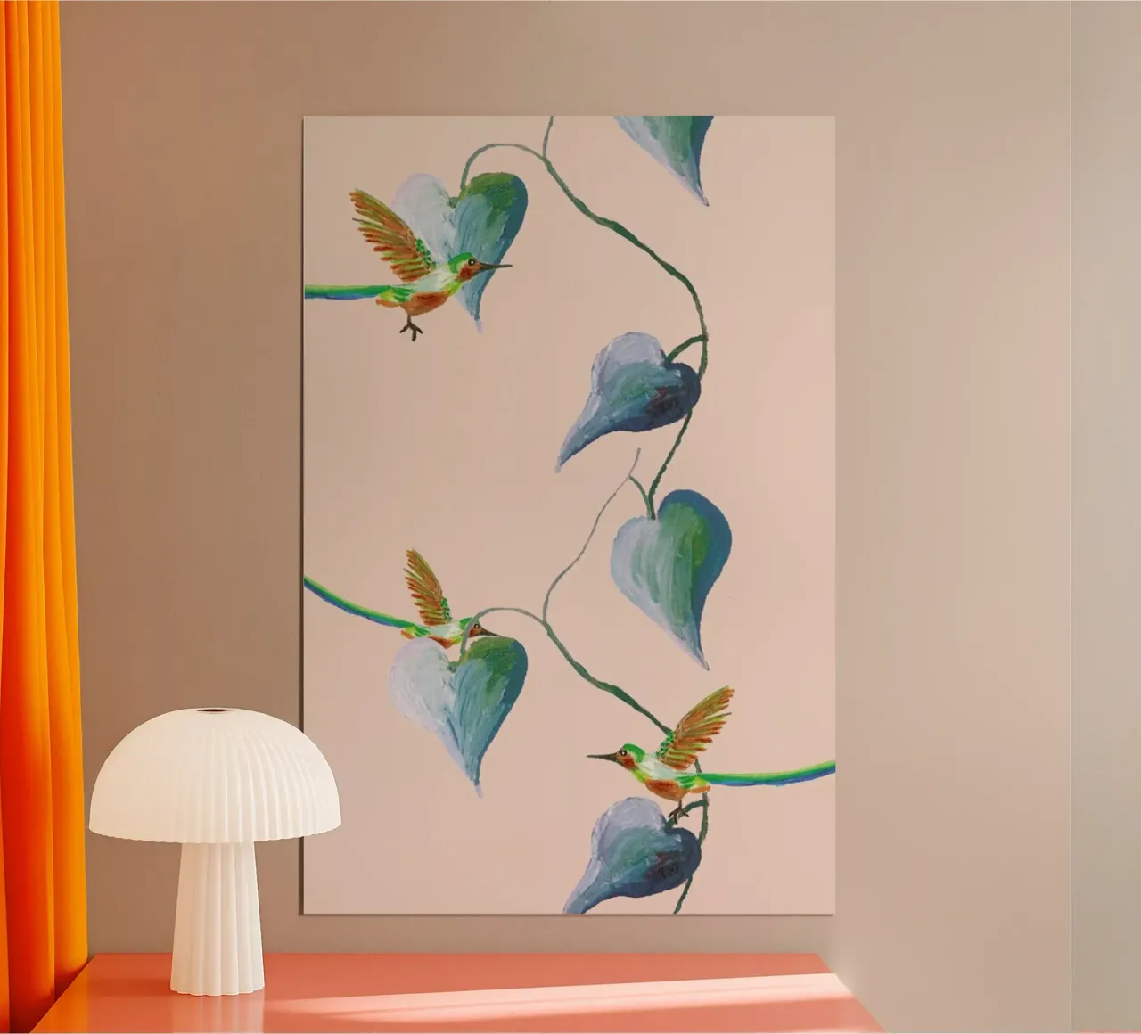 Jungle Stories Birds Pink poster da Femke Zwaan