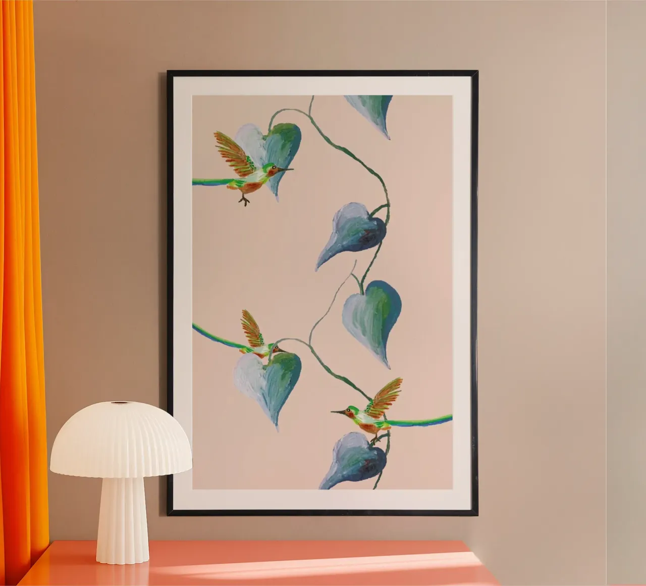 Jungle Stories Birds Pink poster da Femke Zwaan