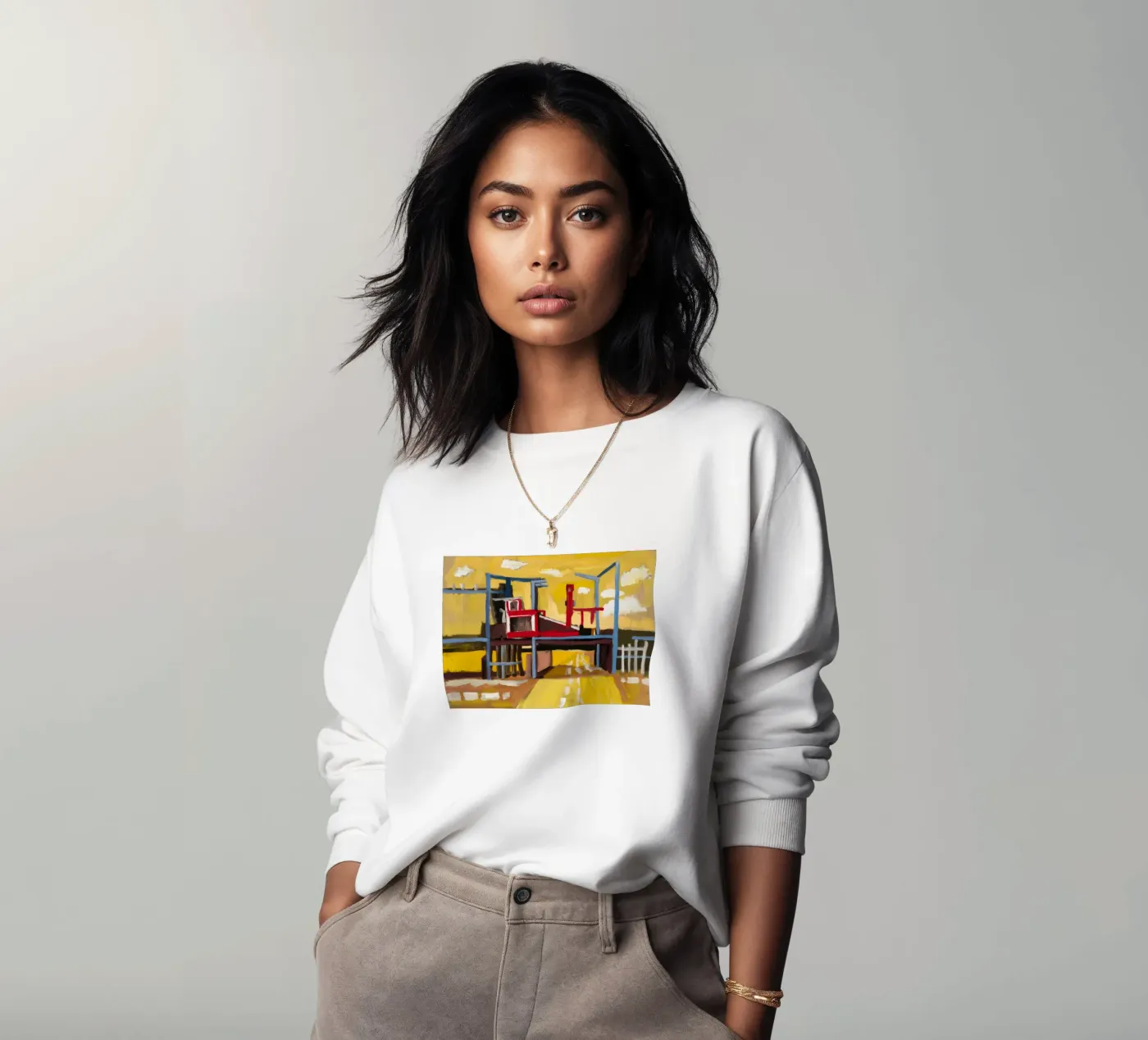 Elevated Train View sweatshirt by Silk Palette