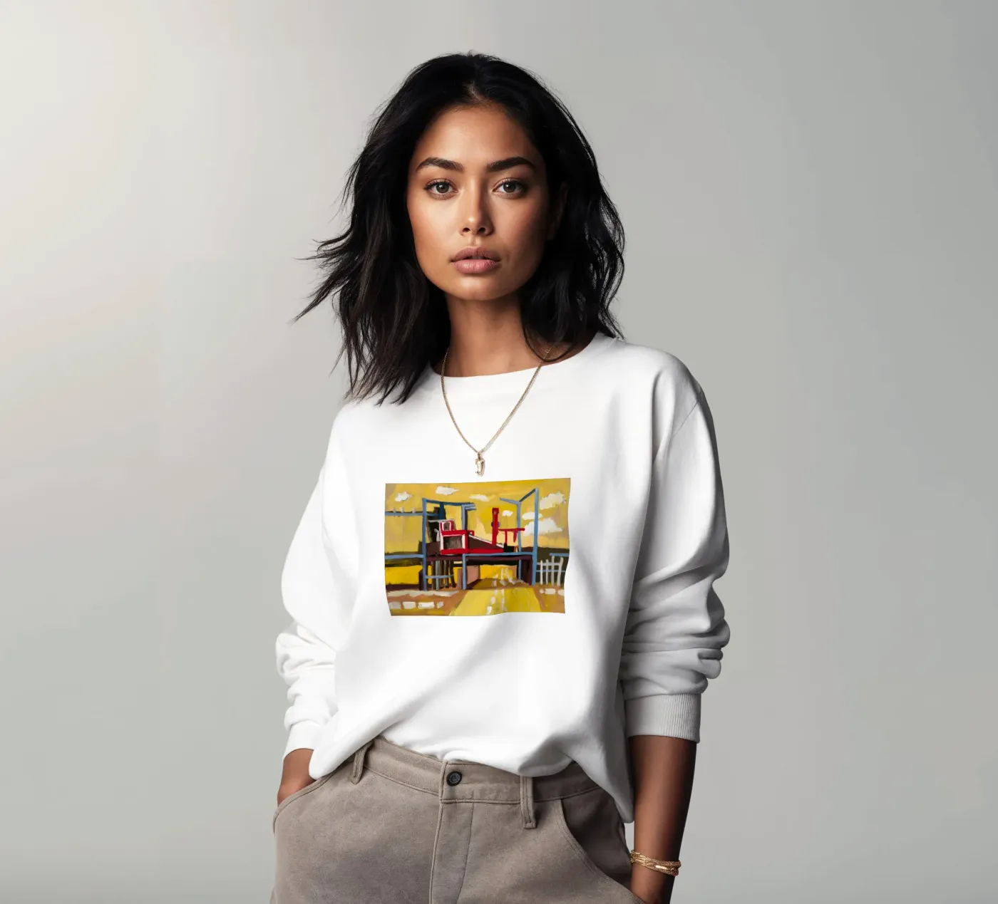 Elevated Train View sweatshirt by Silk Palette