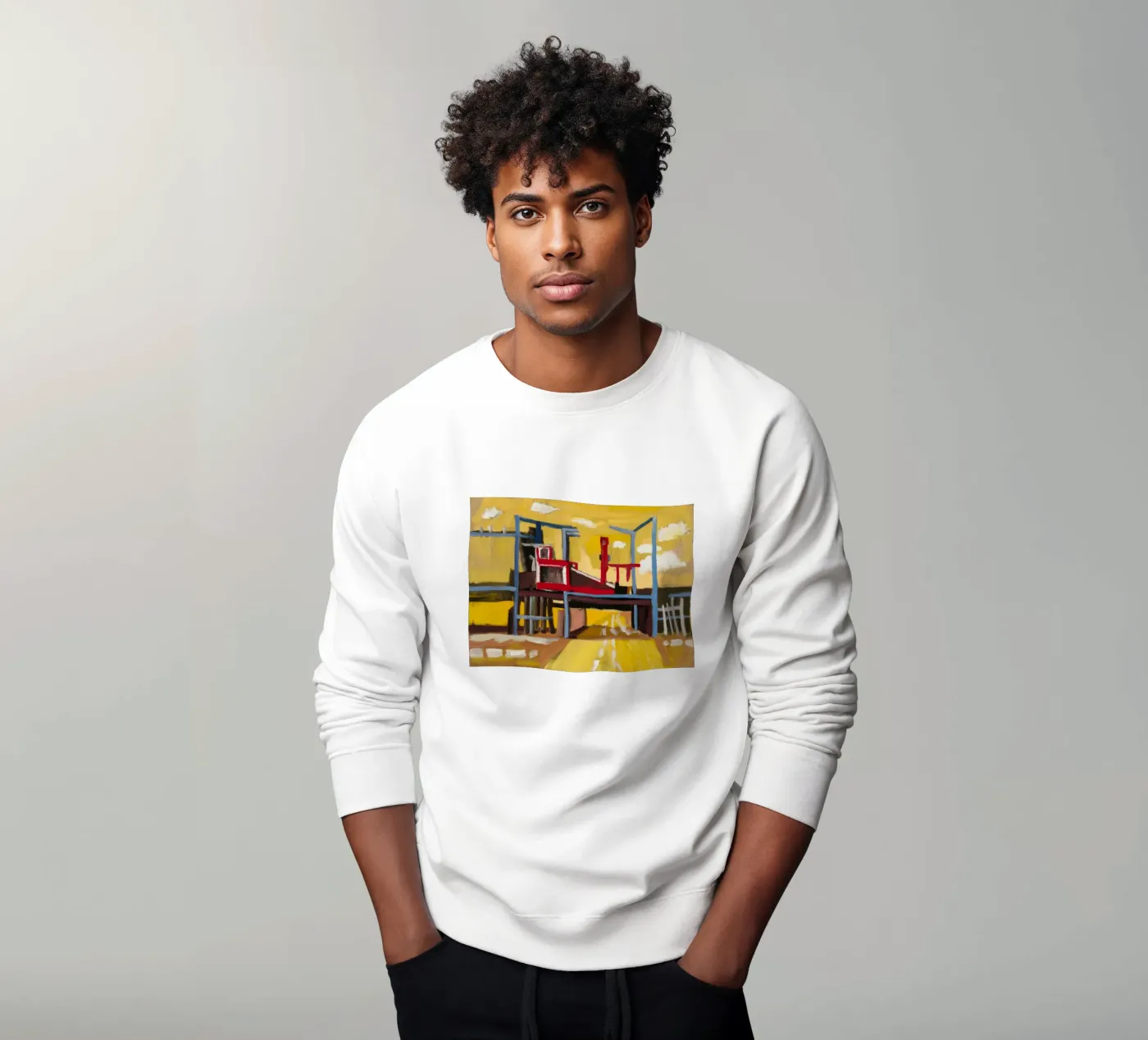 Elevated Train View sweatshirt by Silk Palette