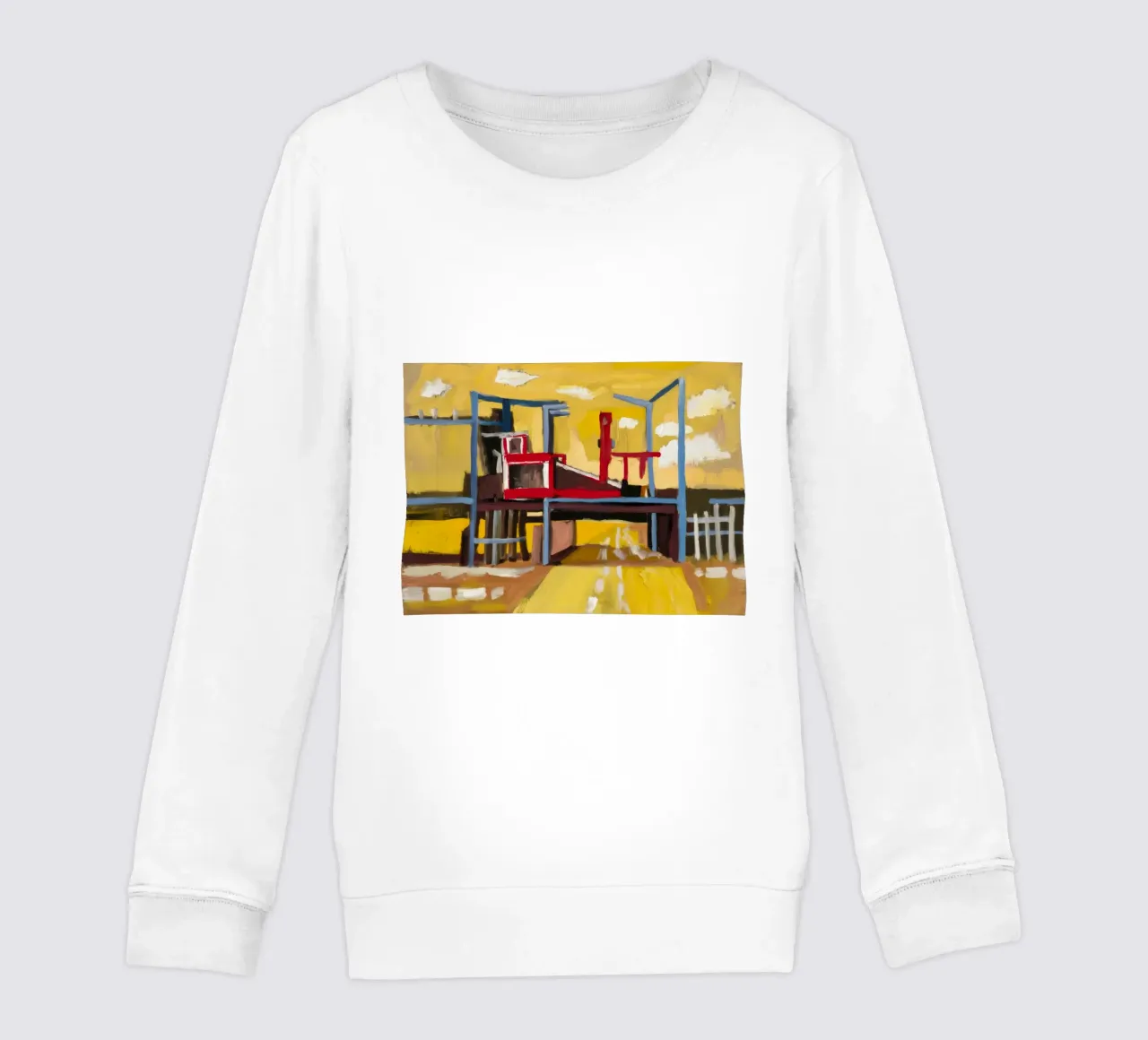 Vue du train surélevé sweat enfant de Silk Palette