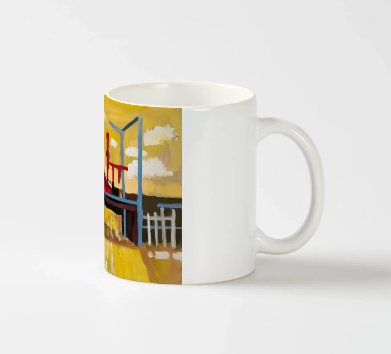 Vue du train surélevé mug en céramique de Silk Palette