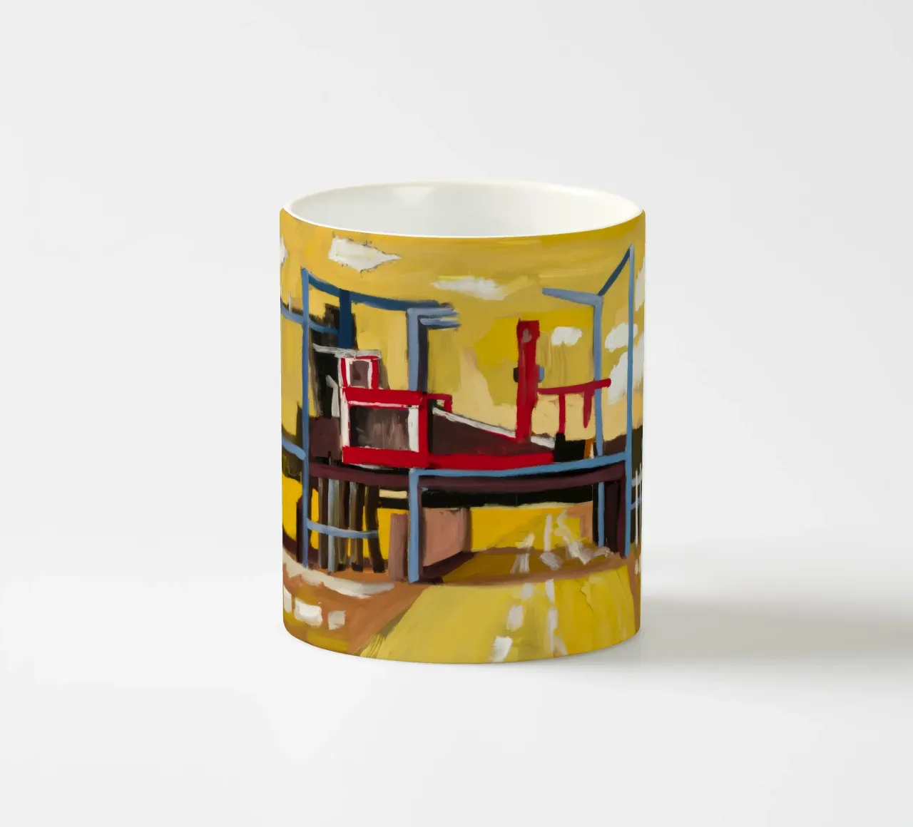 Vue du train surélevé mug en céramique de Silk Palette