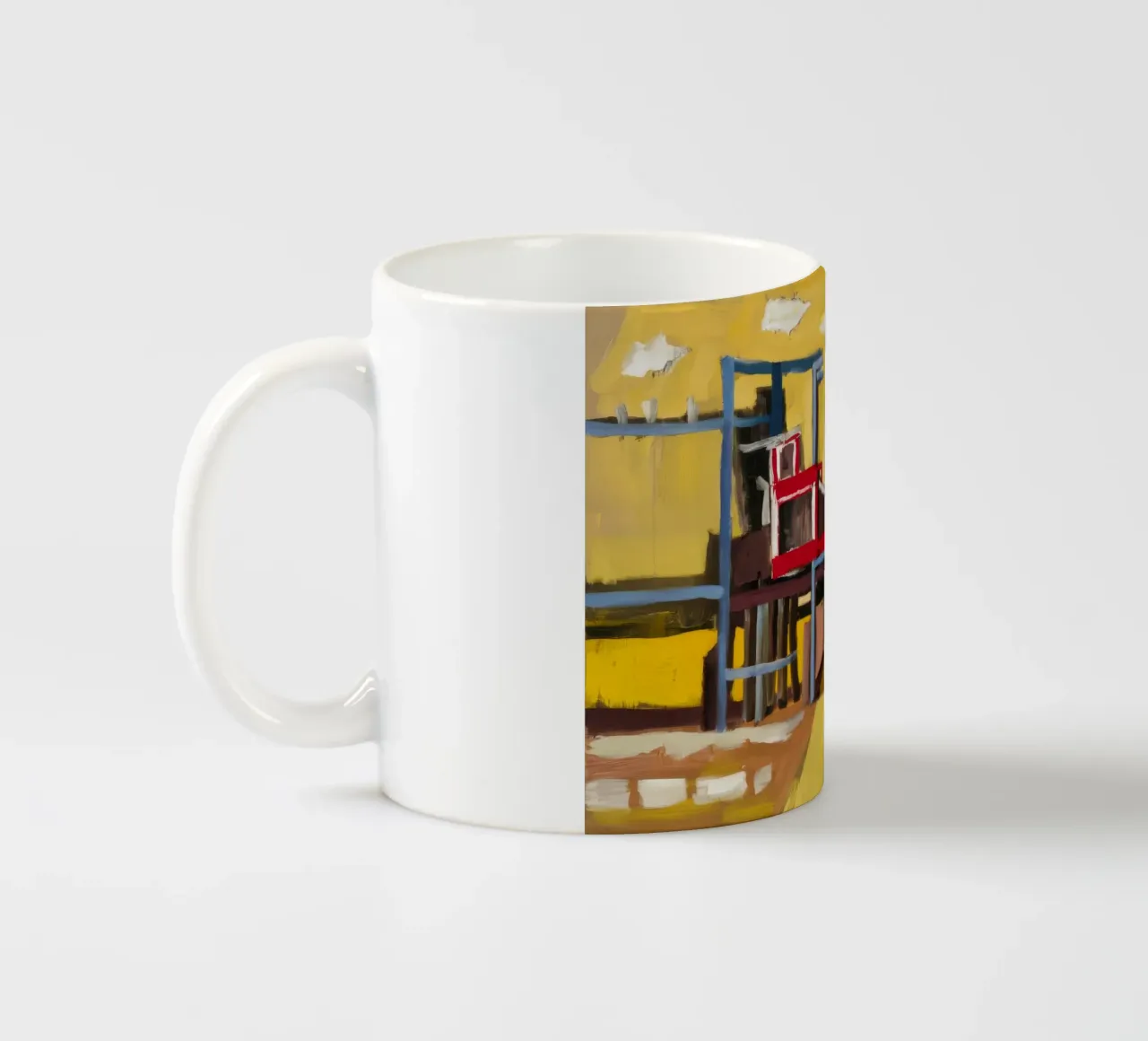 Vue du train surélevé mug en céramique de Silk Palette