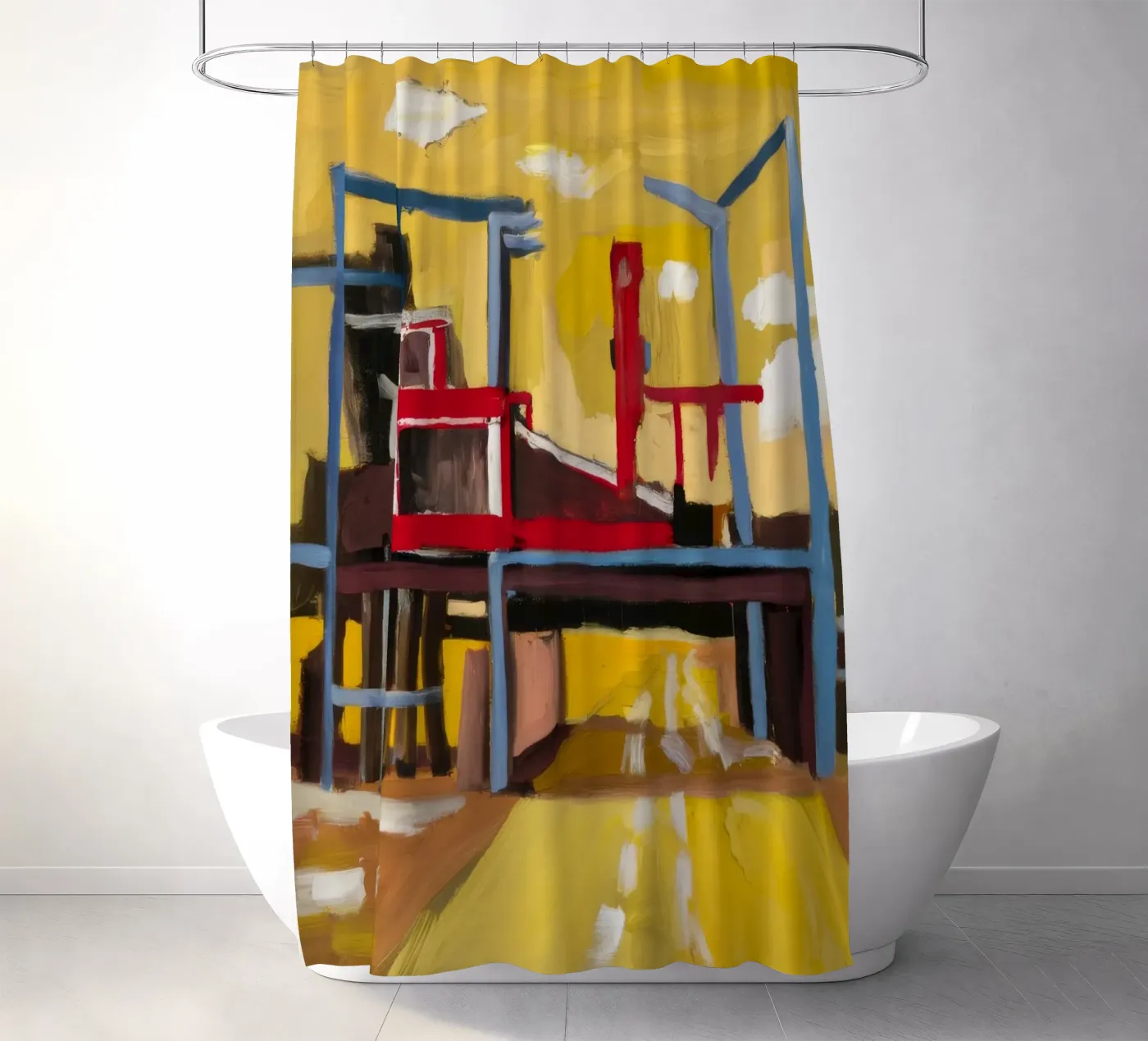 Elevated Train View Duschvorhang von Silk Palette