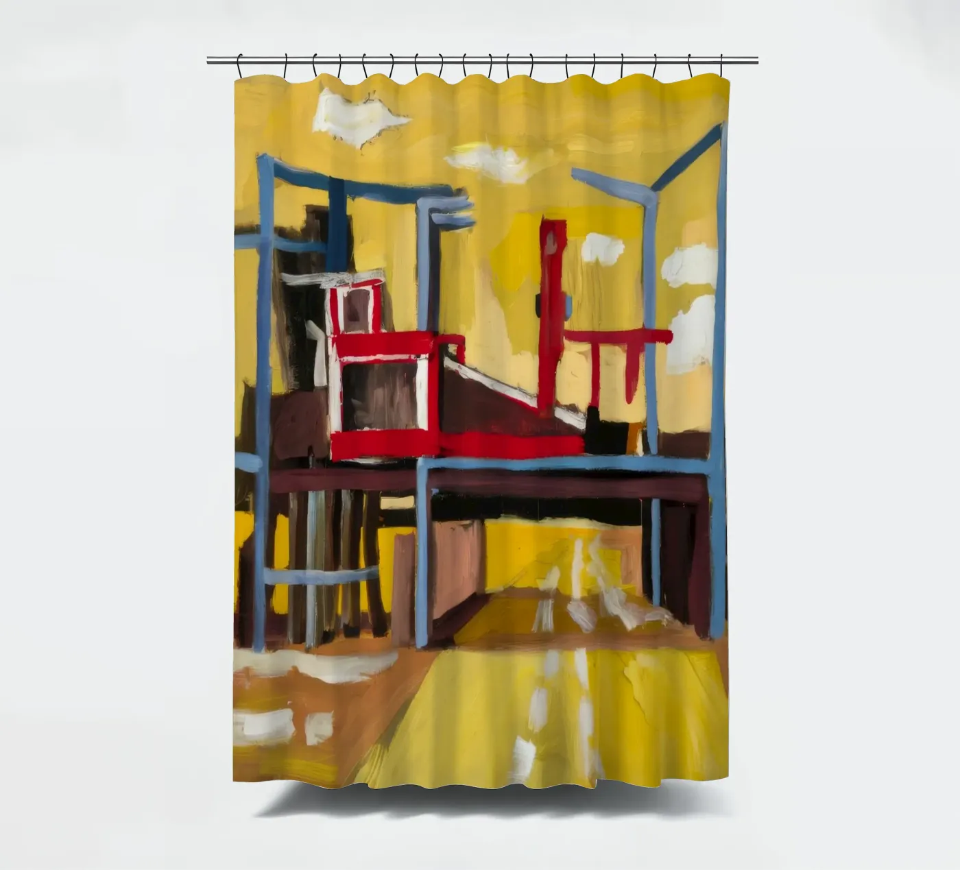 Elevated Train View Duschvorhang von Silk Palette