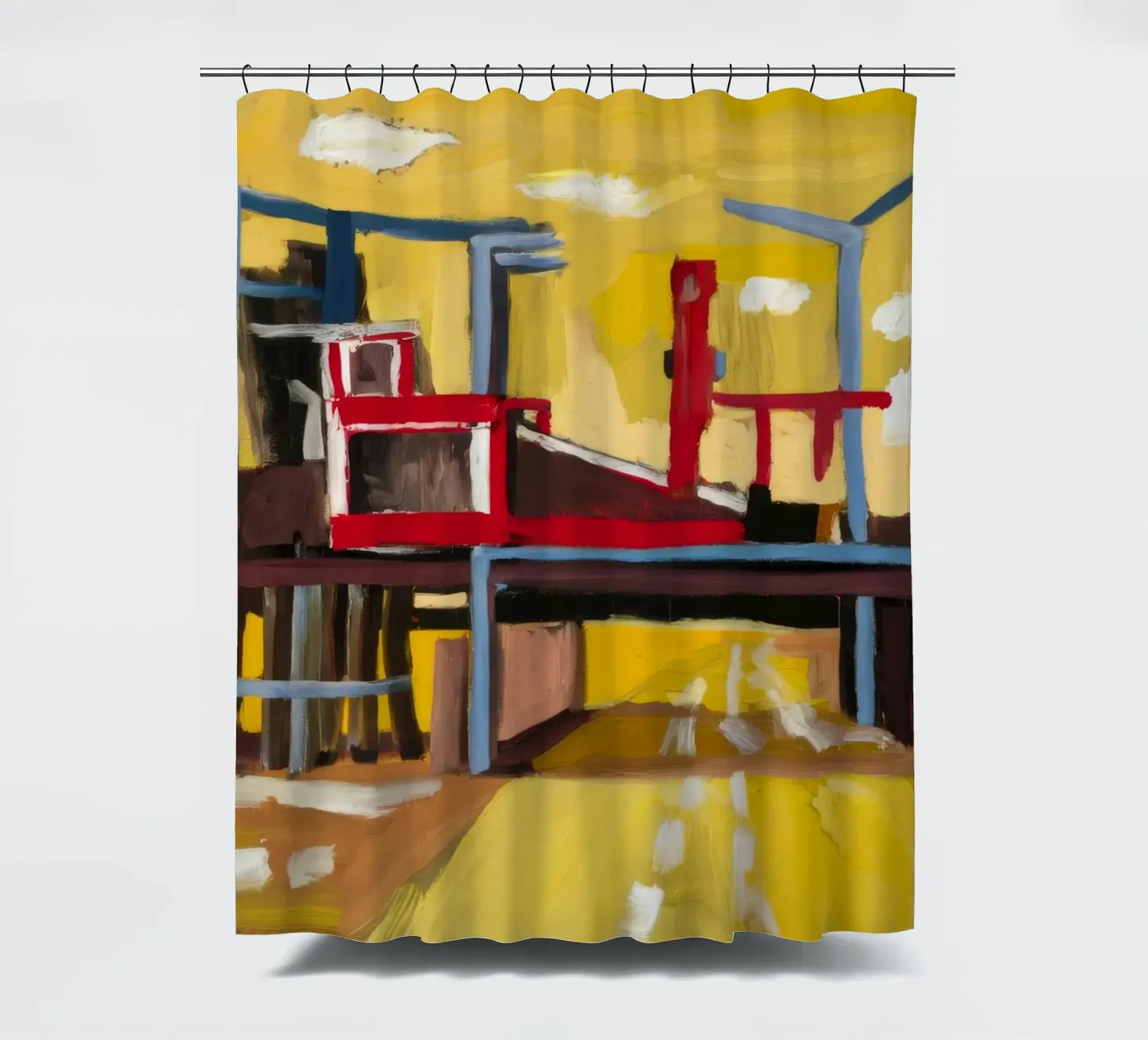 Elevated Train View Duschvorhang von Silk Palette