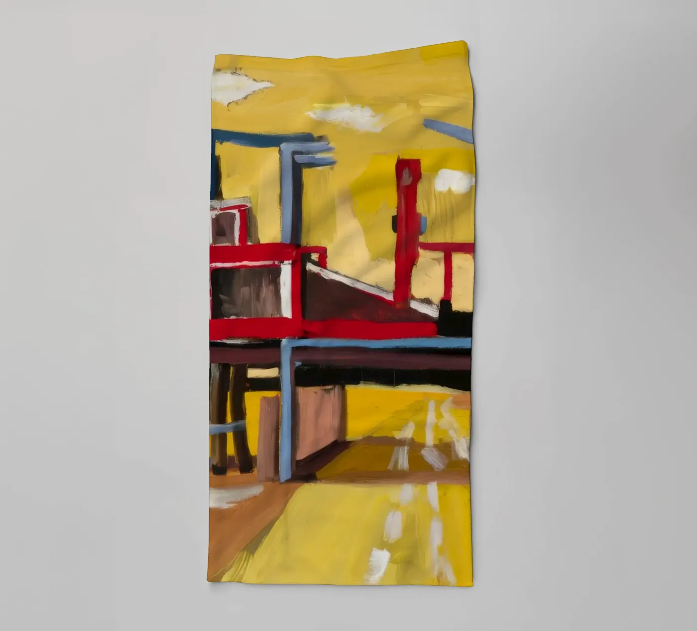 Elevated Train View towel by Silk Palette