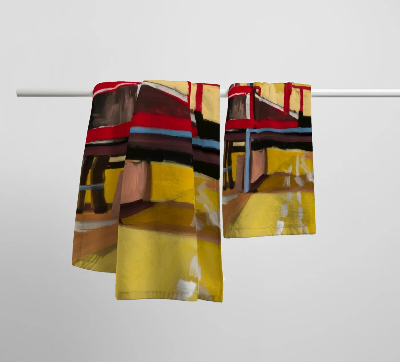 Elevated Train View towel by Silk Palette