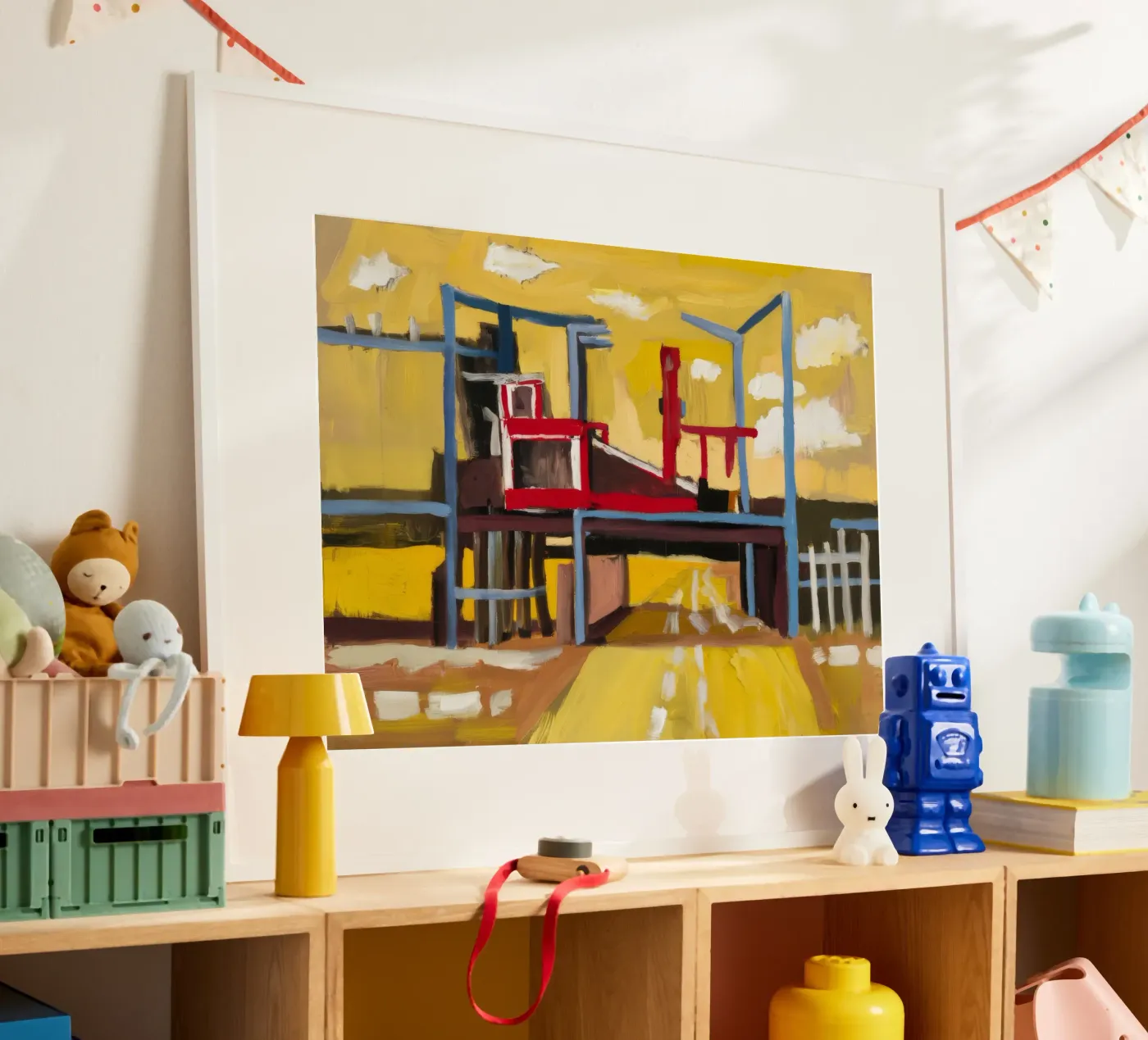 Vue du train surélevé poster de Silk Palette