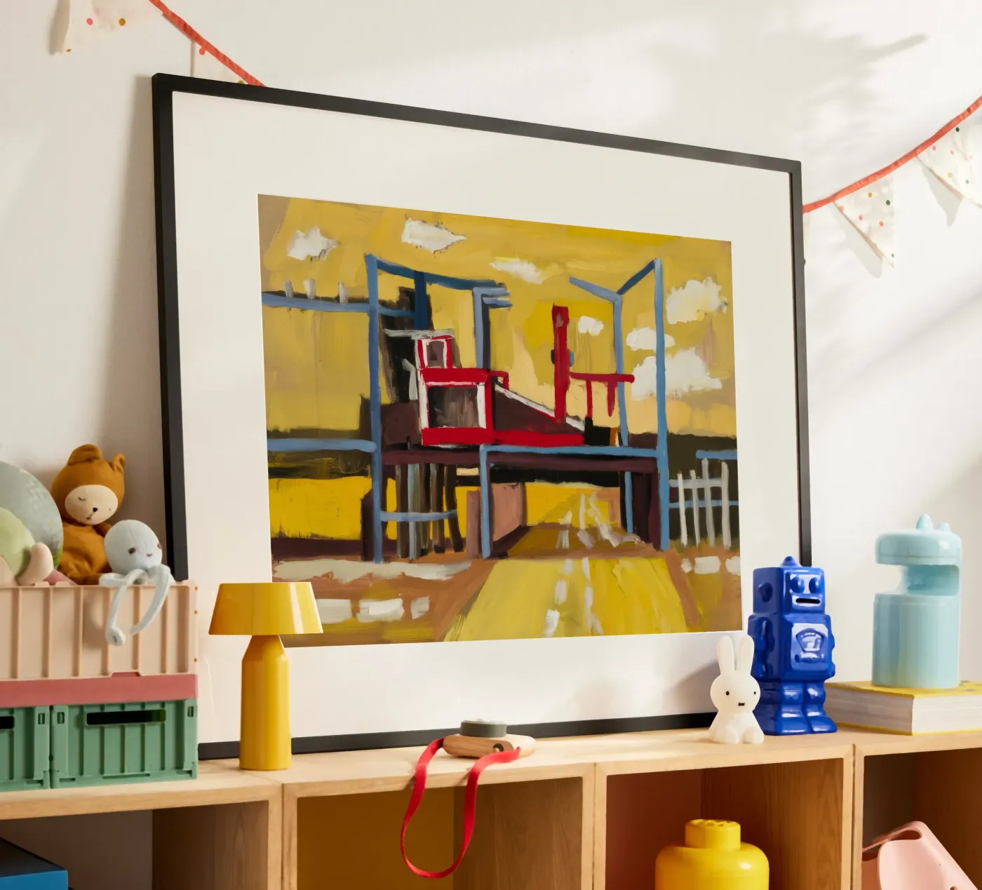 Vue du train surélevé poster de Silk Palette