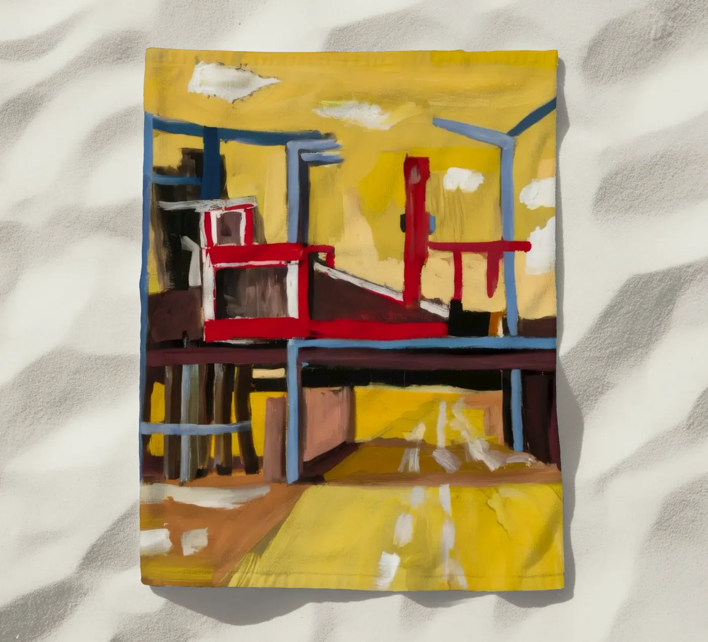 Vista del treno sopraelevato telo mare da Silk Palette