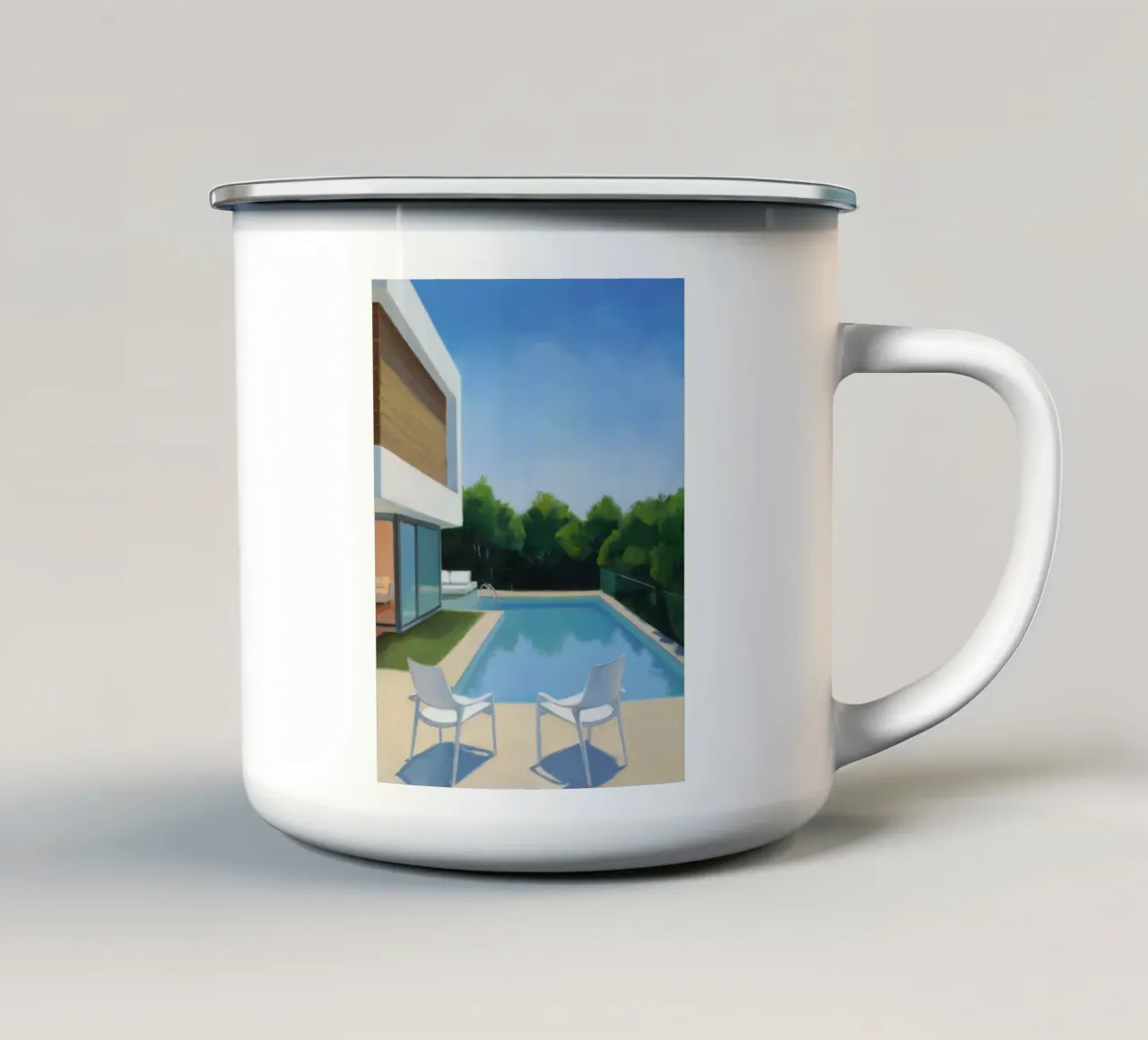Kristall Pool Aussicht Emaille Tasse von Infinite Chroma