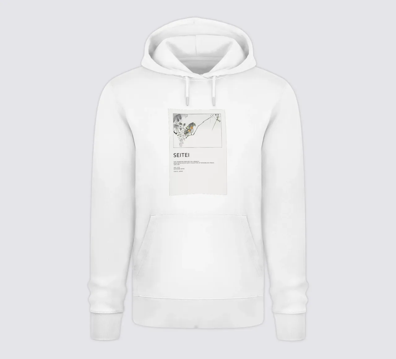 Seitei - Two Sparrows Perched on a Branch felpa con cappuccio da Vintage by JUNIQE