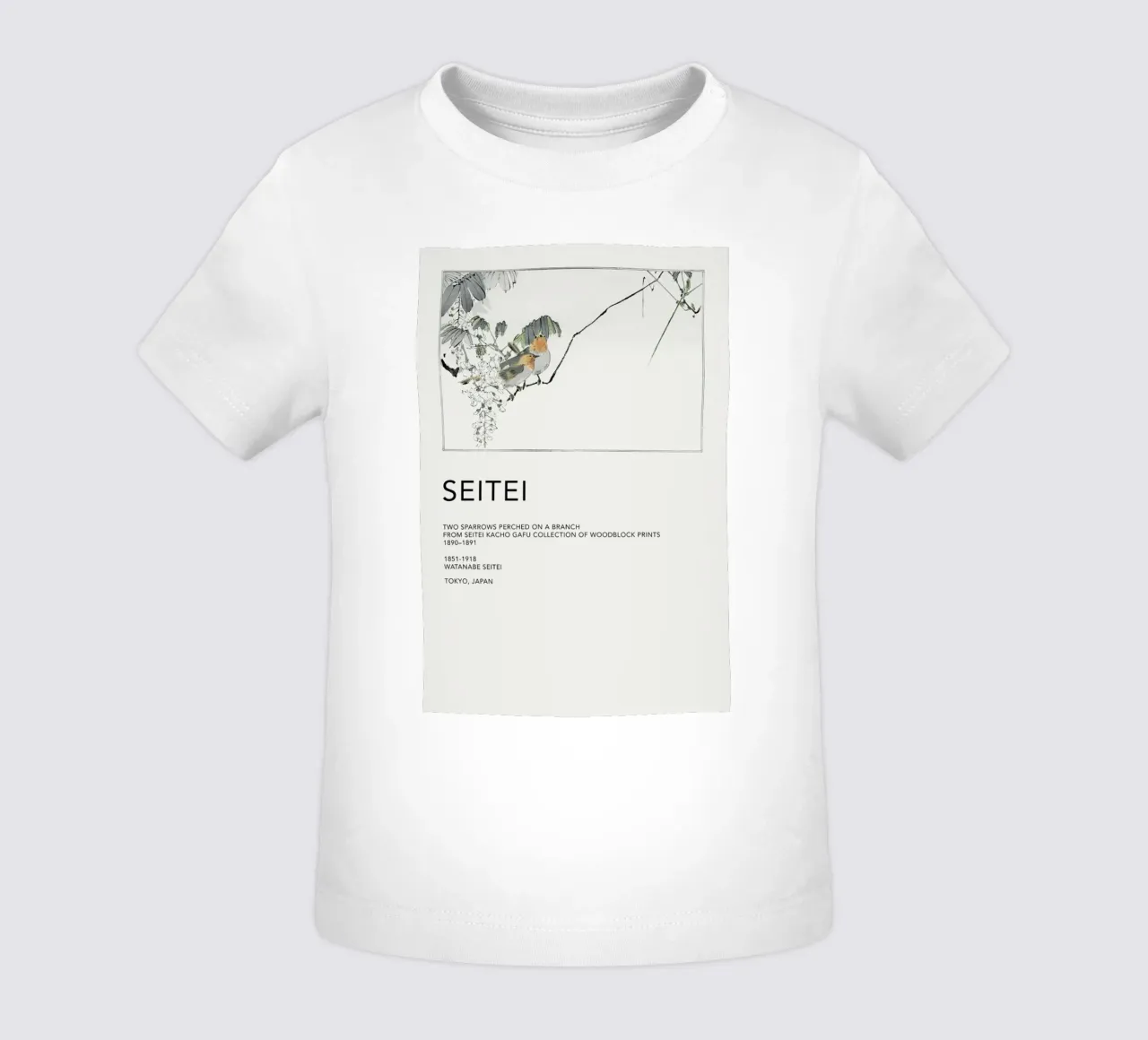 Seitei - Two Sparrows Perched on a Branch maglietta neonato da Vintage by JUNIQE